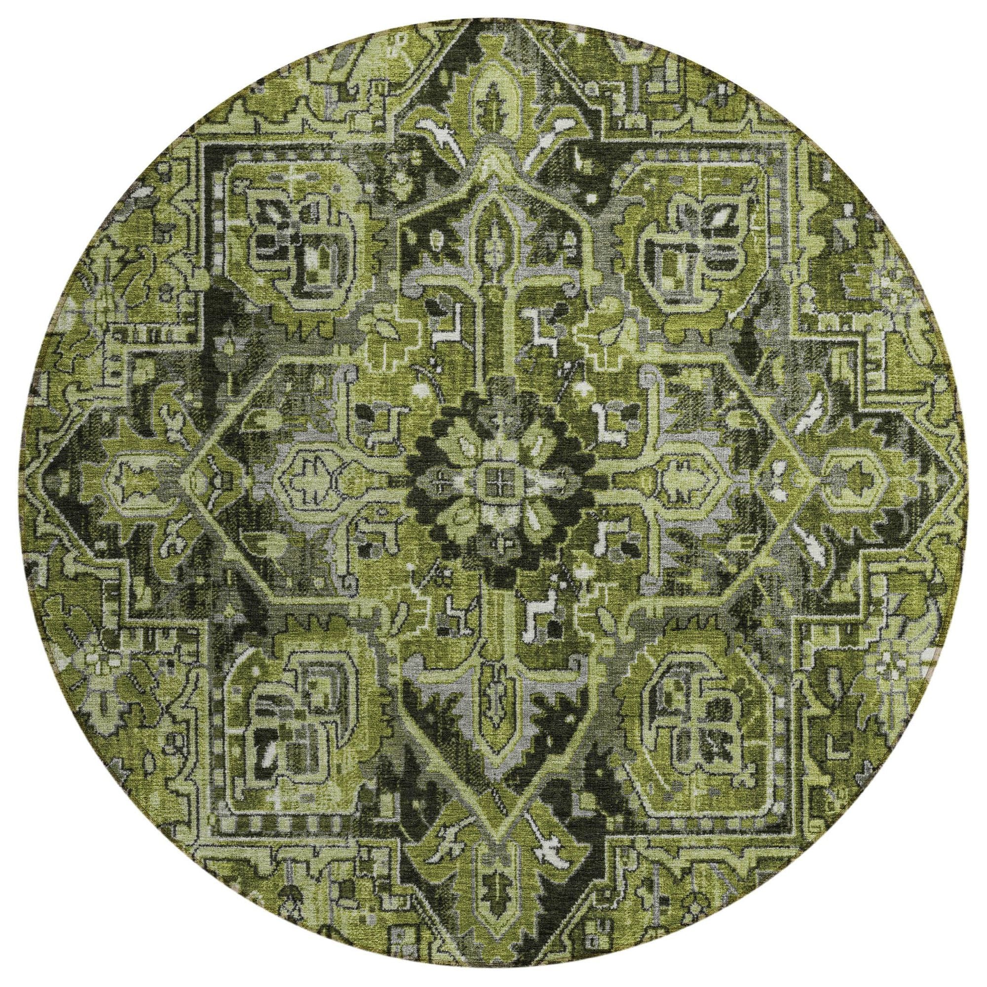 Machine Made ACN570 Olive Green Rugs #color_olive green