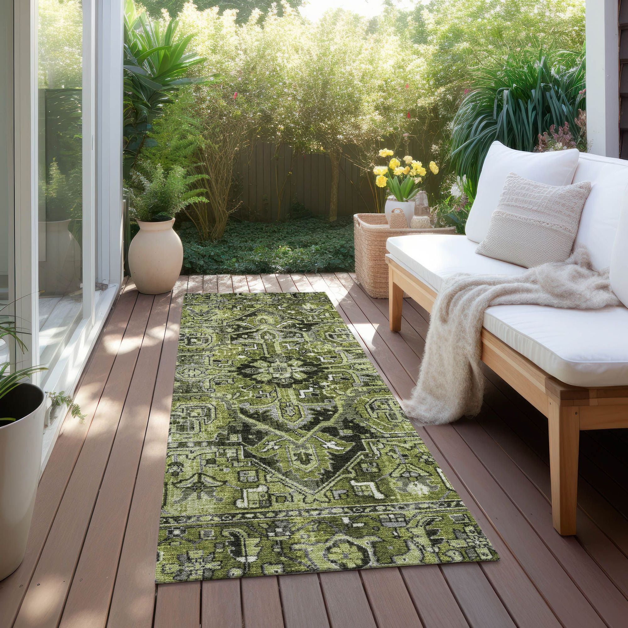 Machine Made ACN570 Olive Green Rugs #color_olive green