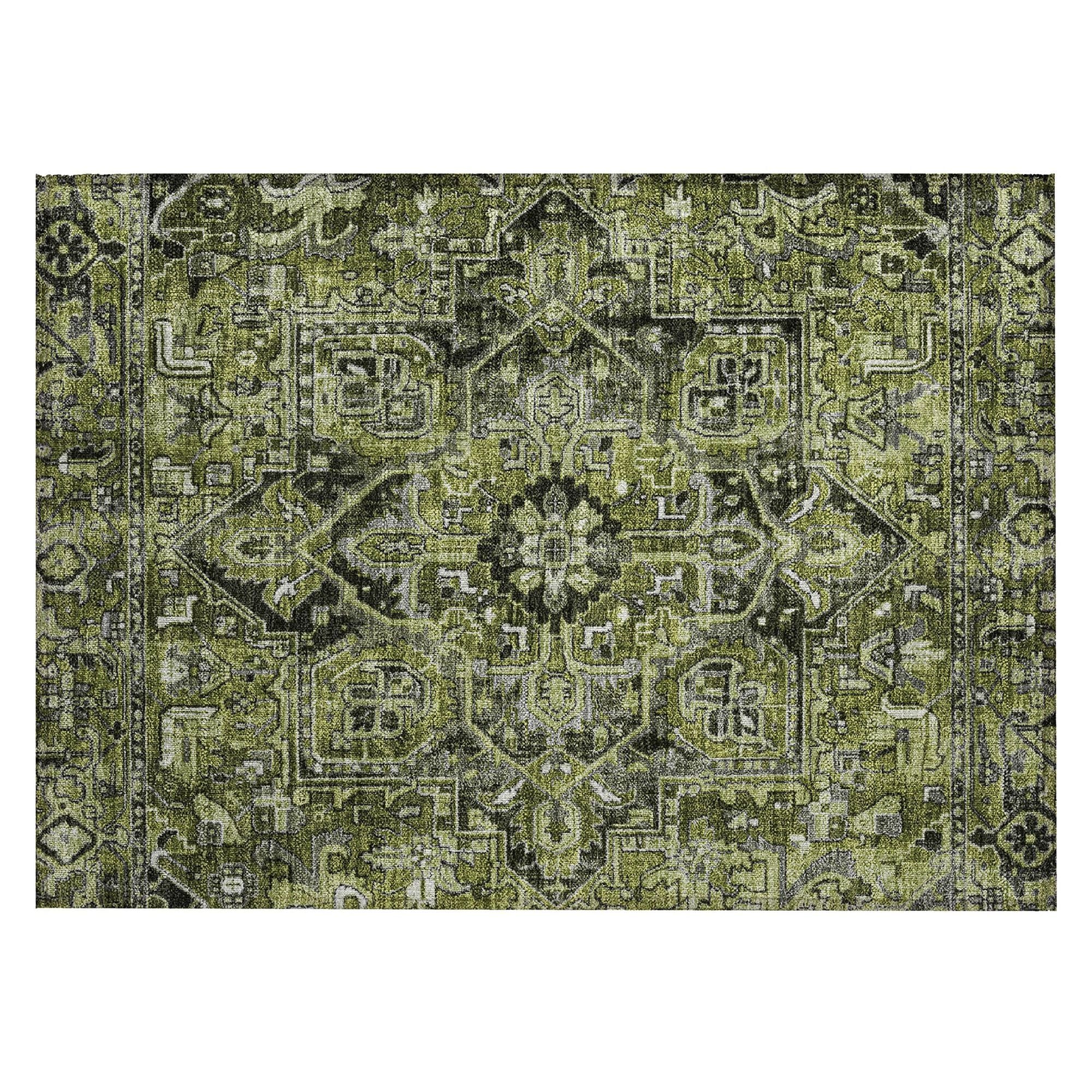 Machine Made ACN570 Olive Green Rugs #color_olive green