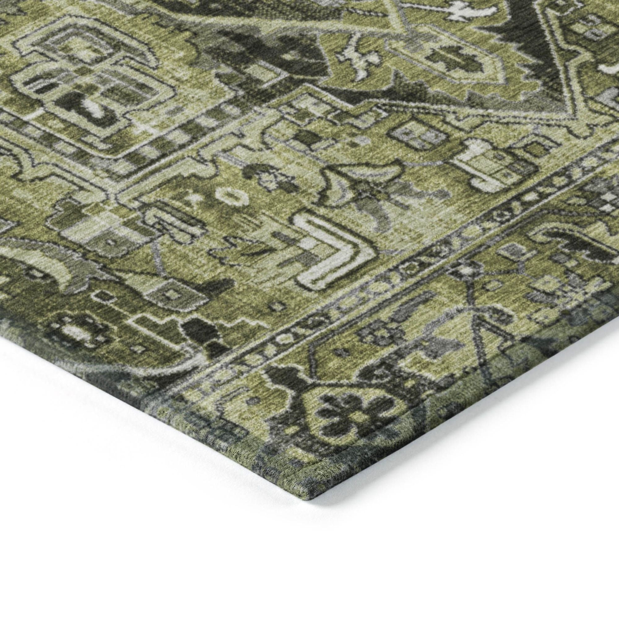 Machine Made ACN570 Olive Green Rugs #color_olive green