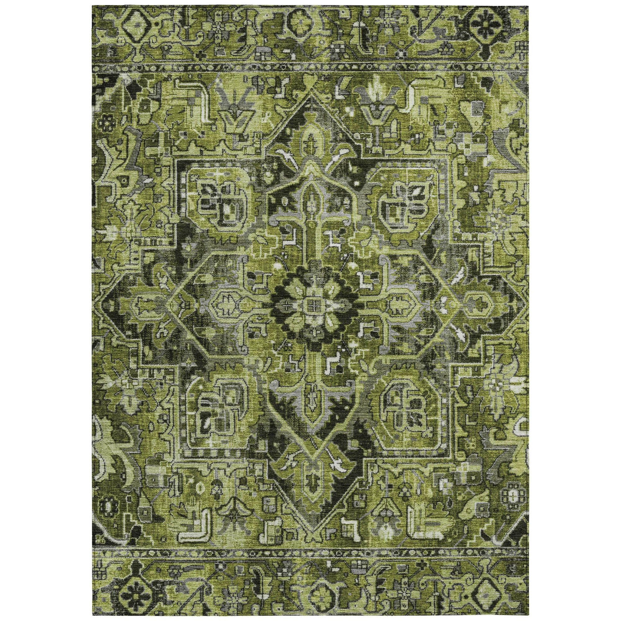 Machine Made ACN570 Olive Green Rugs #color_olive green