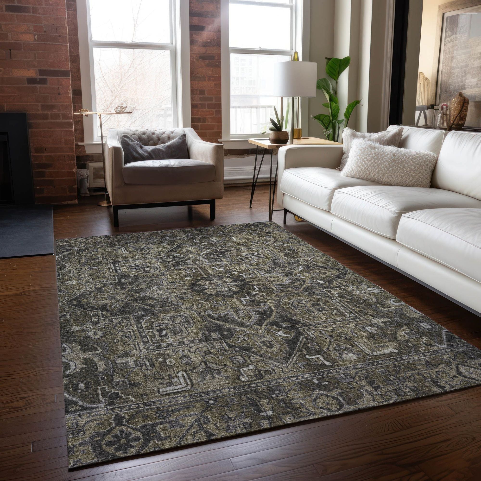 Machine Made ACN570 Taupe Brown Rugs #color_taupe brown