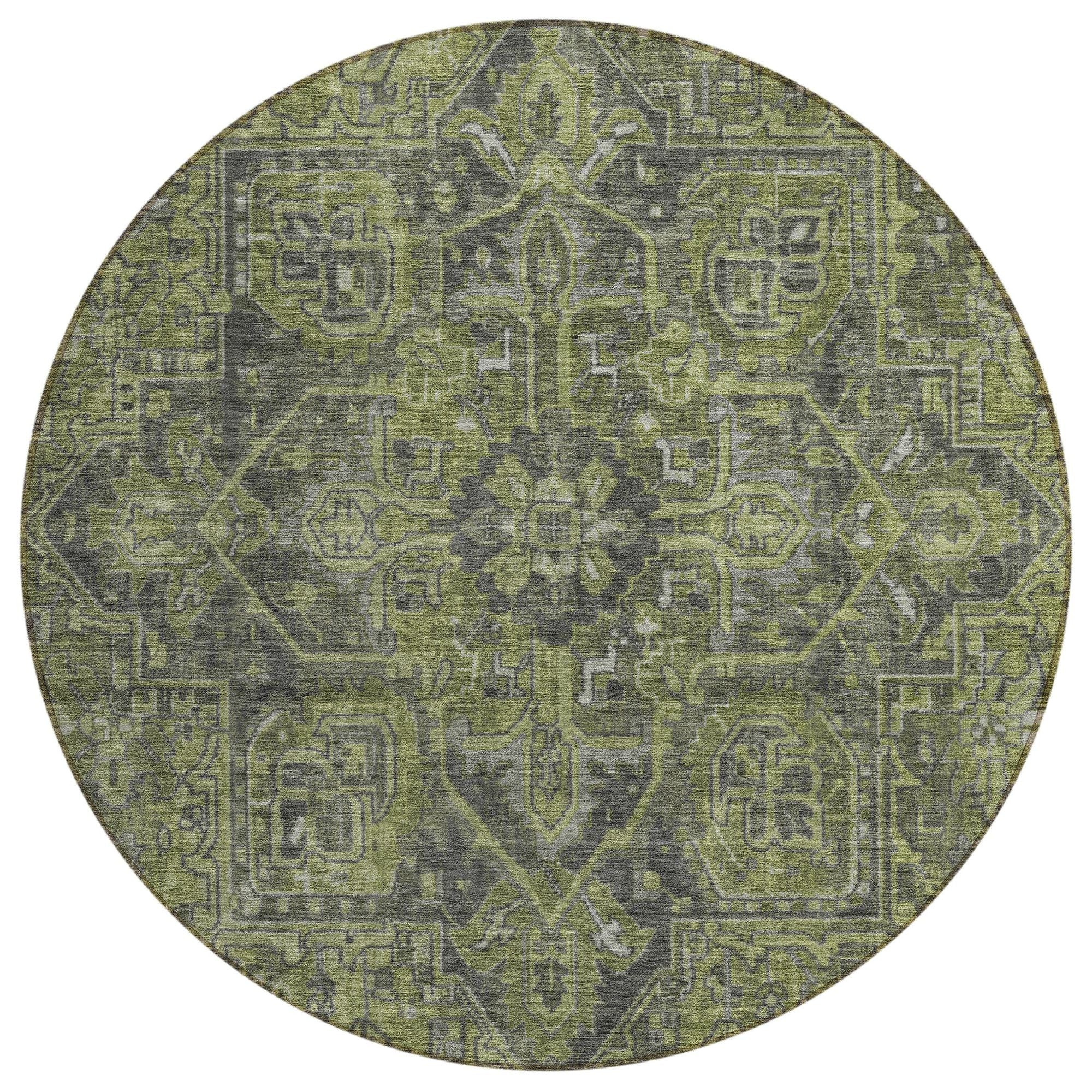 Machine Made ACN571 Green  Rugs #color_green 