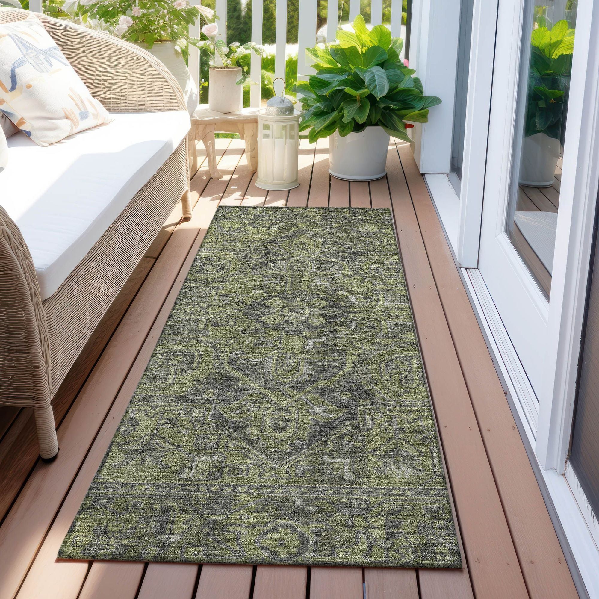 Machine Made ACN571 Green  Rugs #color_green 