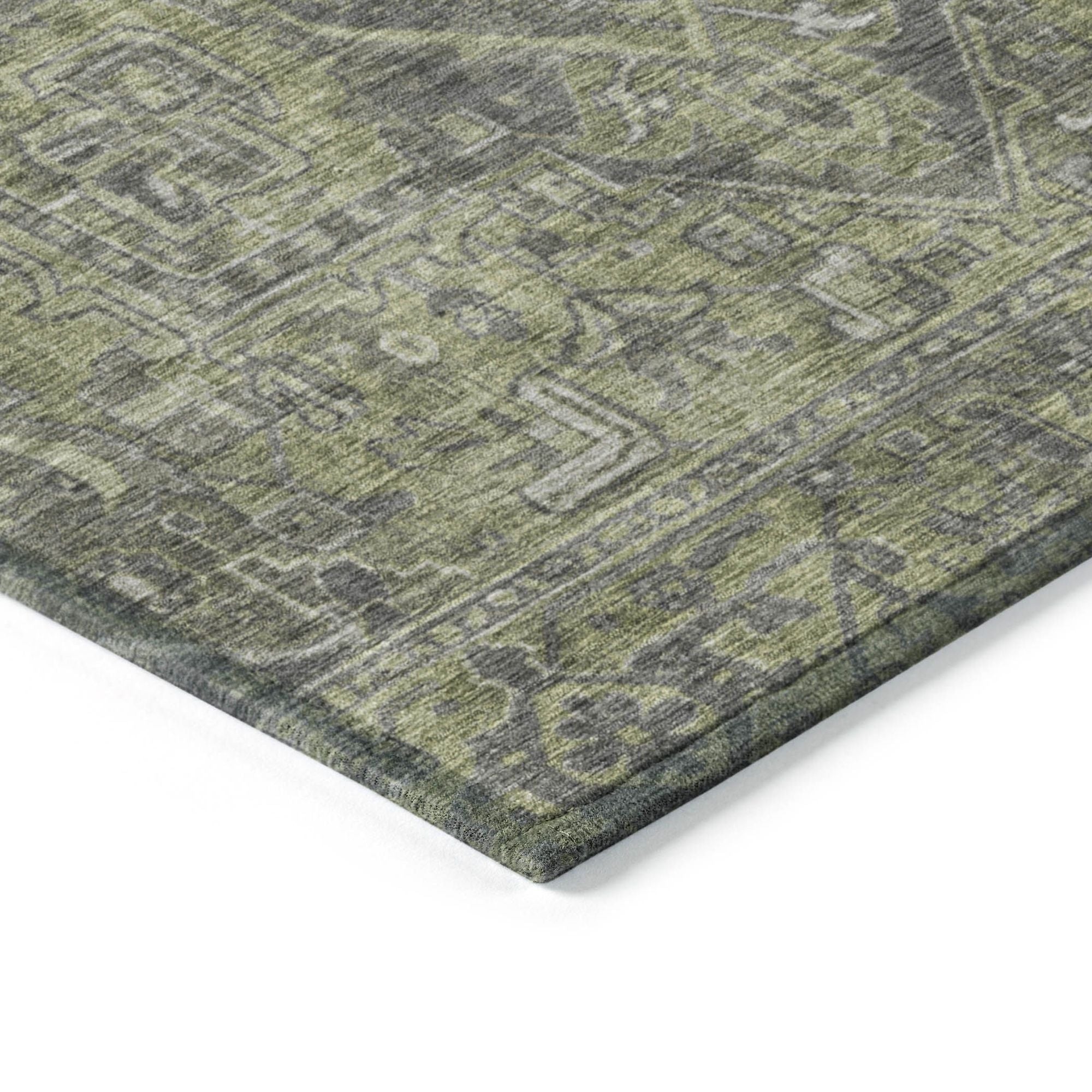 Machine Made ACN571 Green  Rugs #color_green 