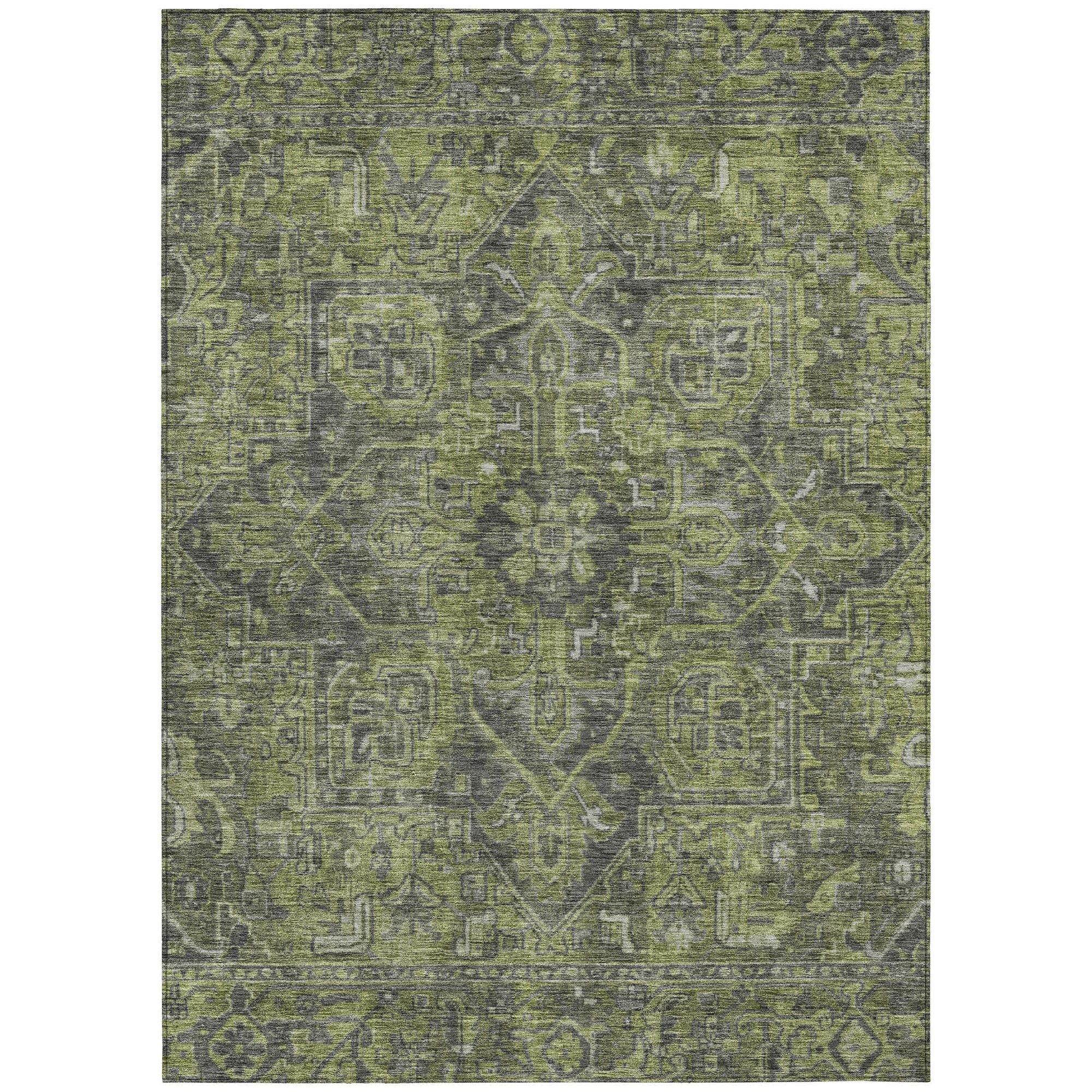 Machine Made ACN571 Green  Rugs #color_green 