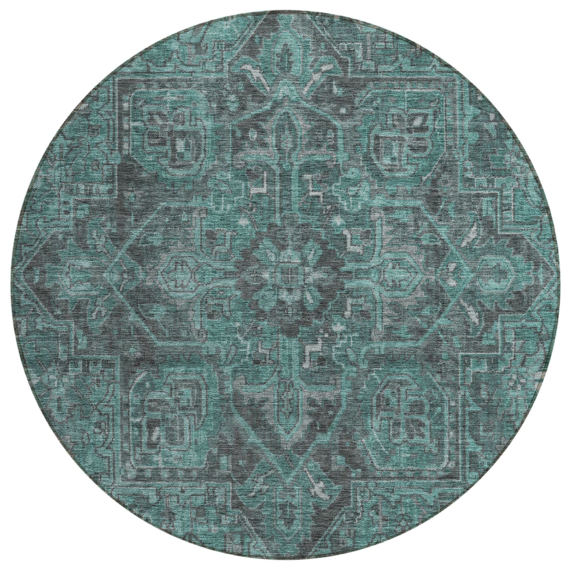 Machine Made ACN571 Turquoise Teal Rugs #color_turquoise teal