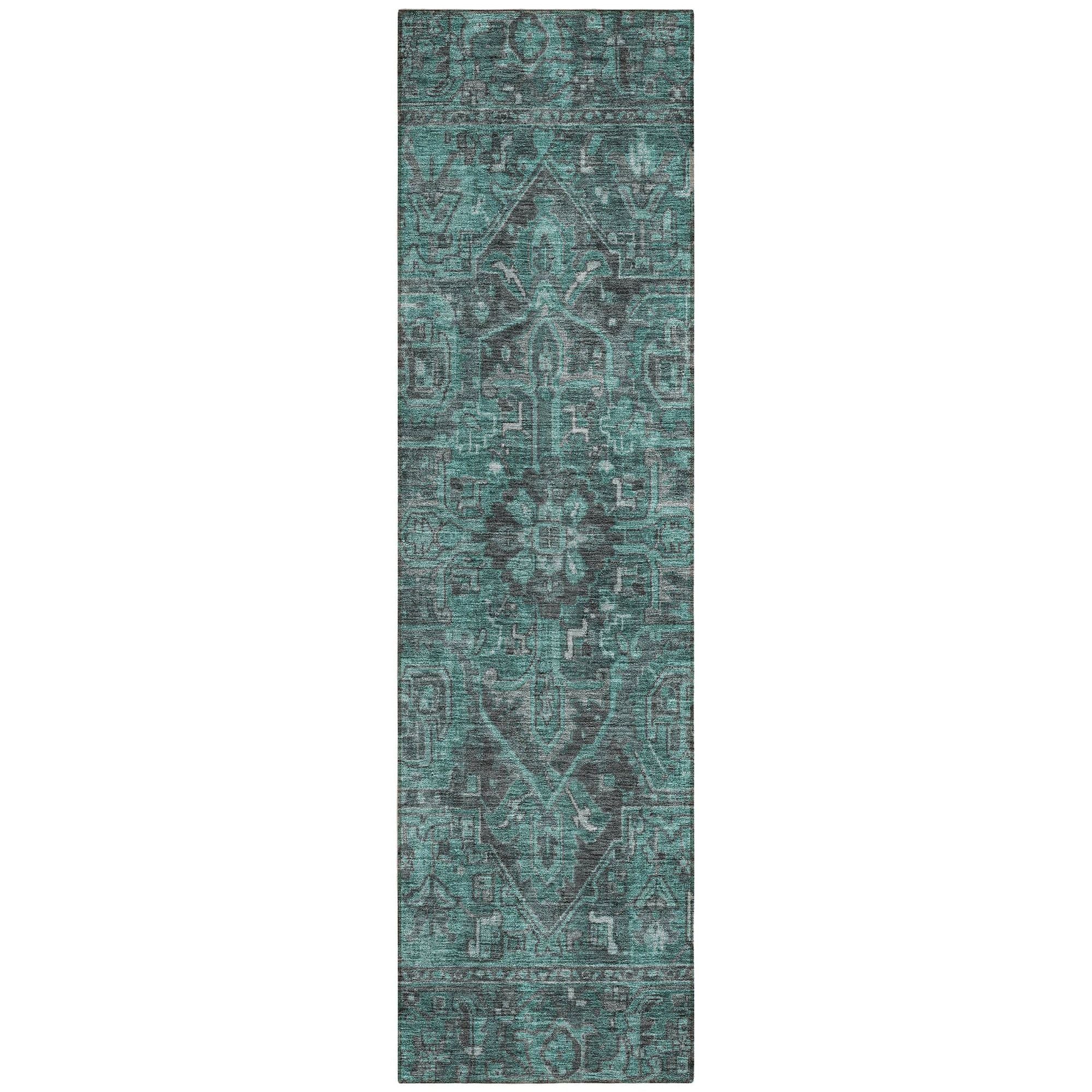 Machine Made ACN571 Turquoise Teal Rugs #color_turquoise teal