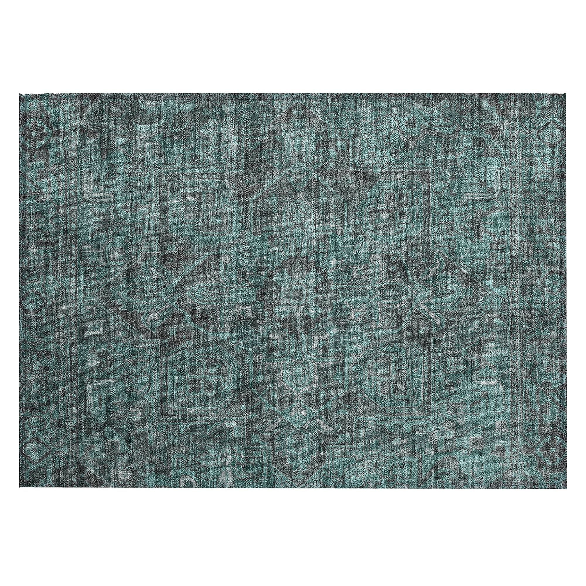 Machine Made ACN571 Turquoise Teal Rugs #color_turquoise teal