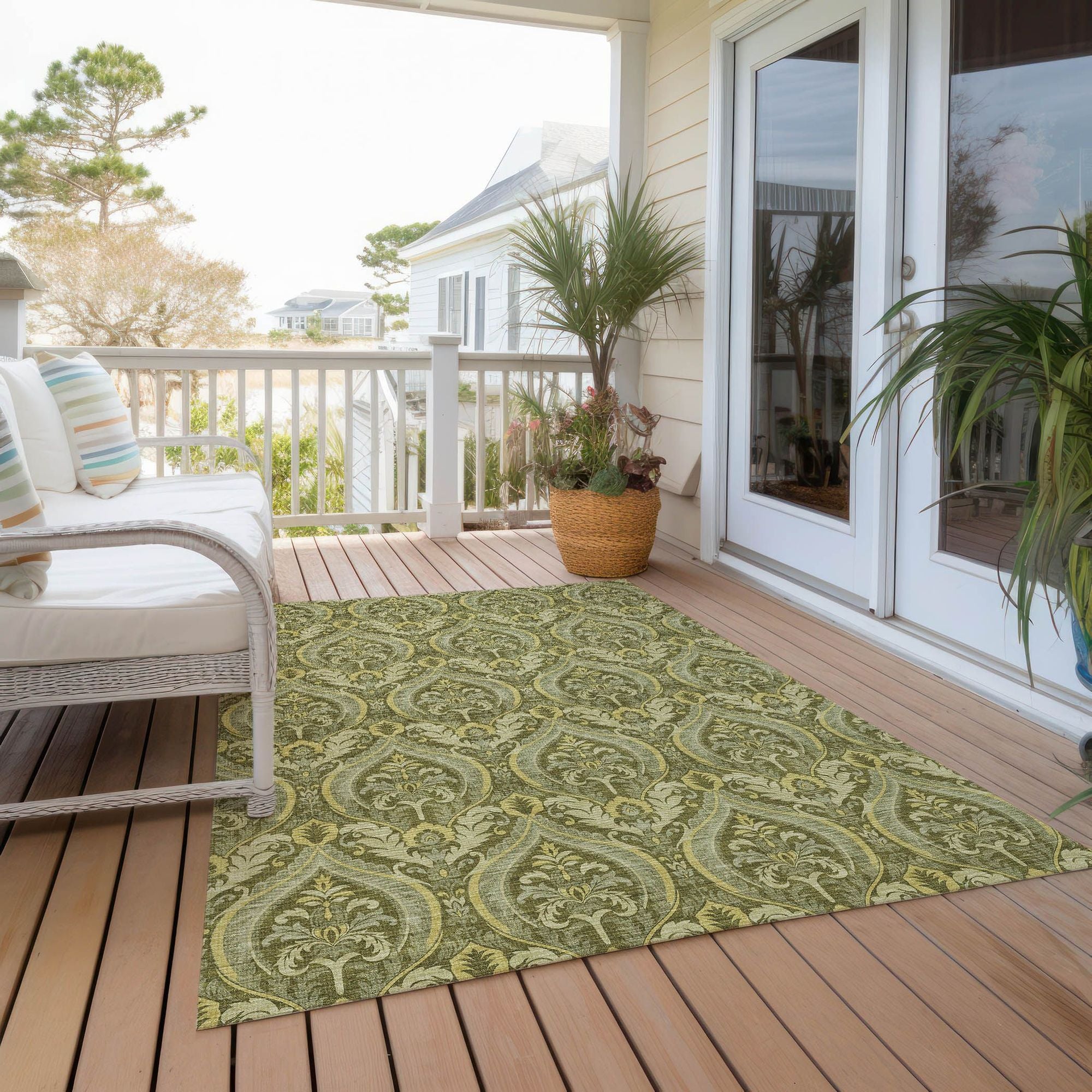 Machine Made ACN572 Green  Rugs #color_green 