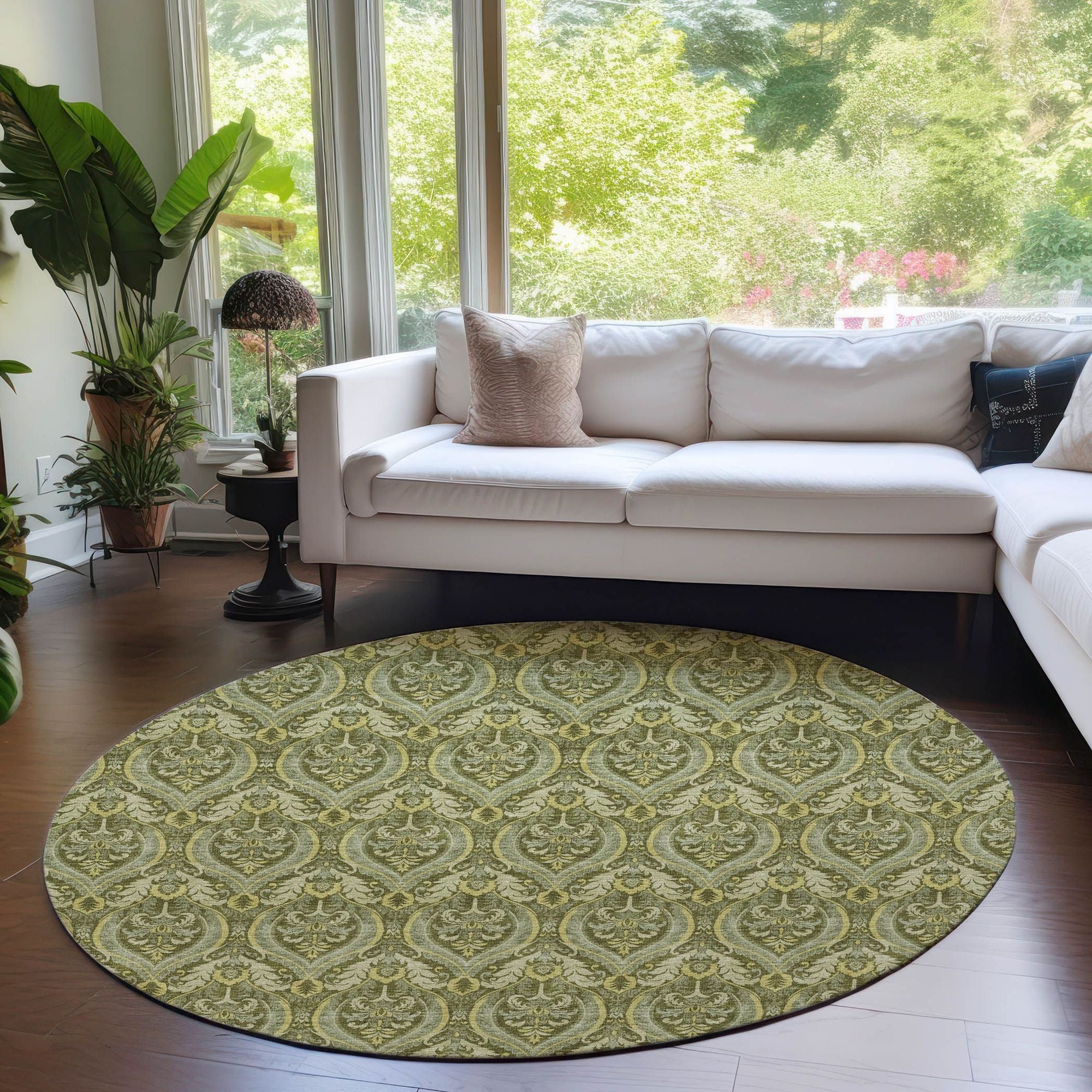 Machine Made ACN572 Green  Rugs #color_green 