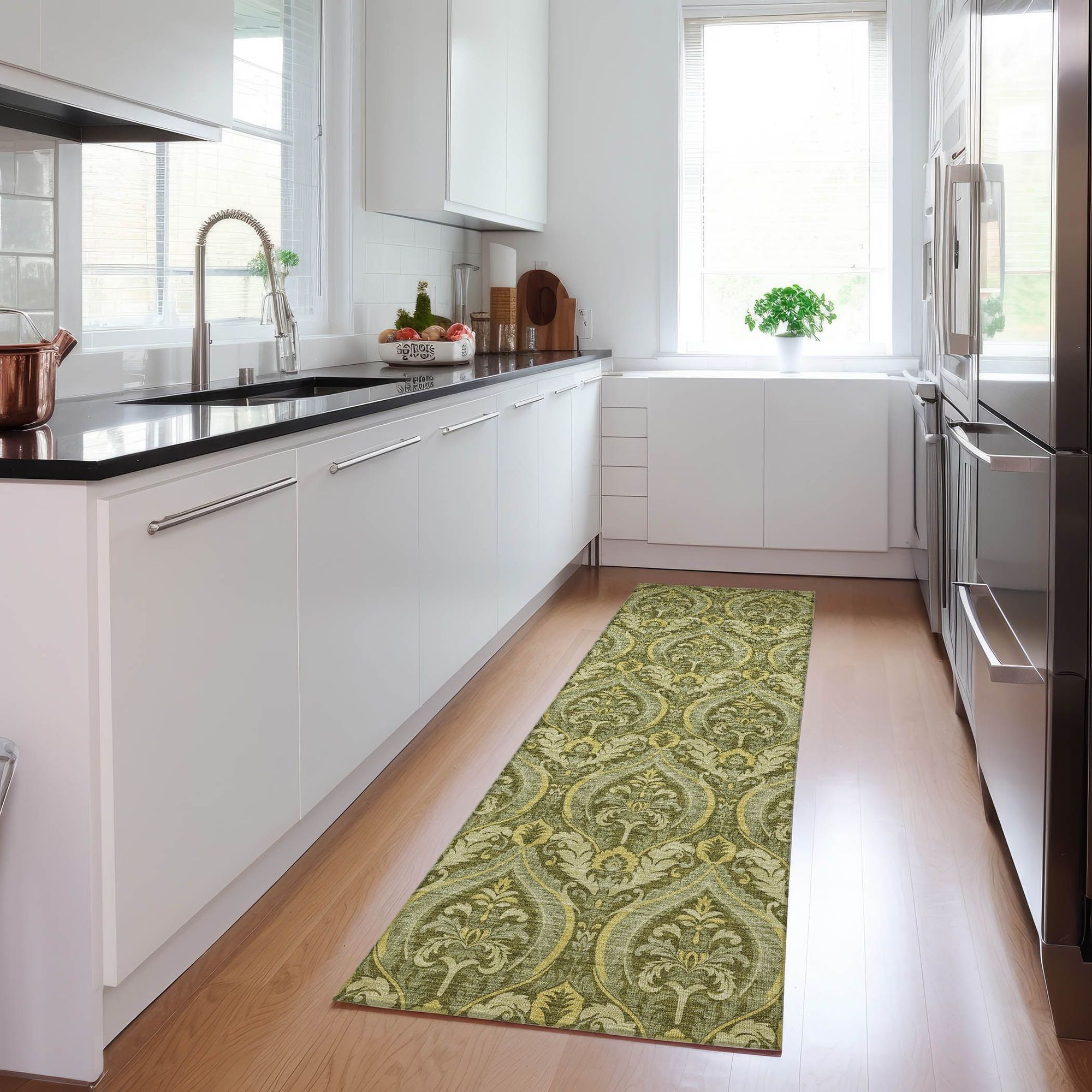 Machine Made ACN572 Green  Rugs #color_green 