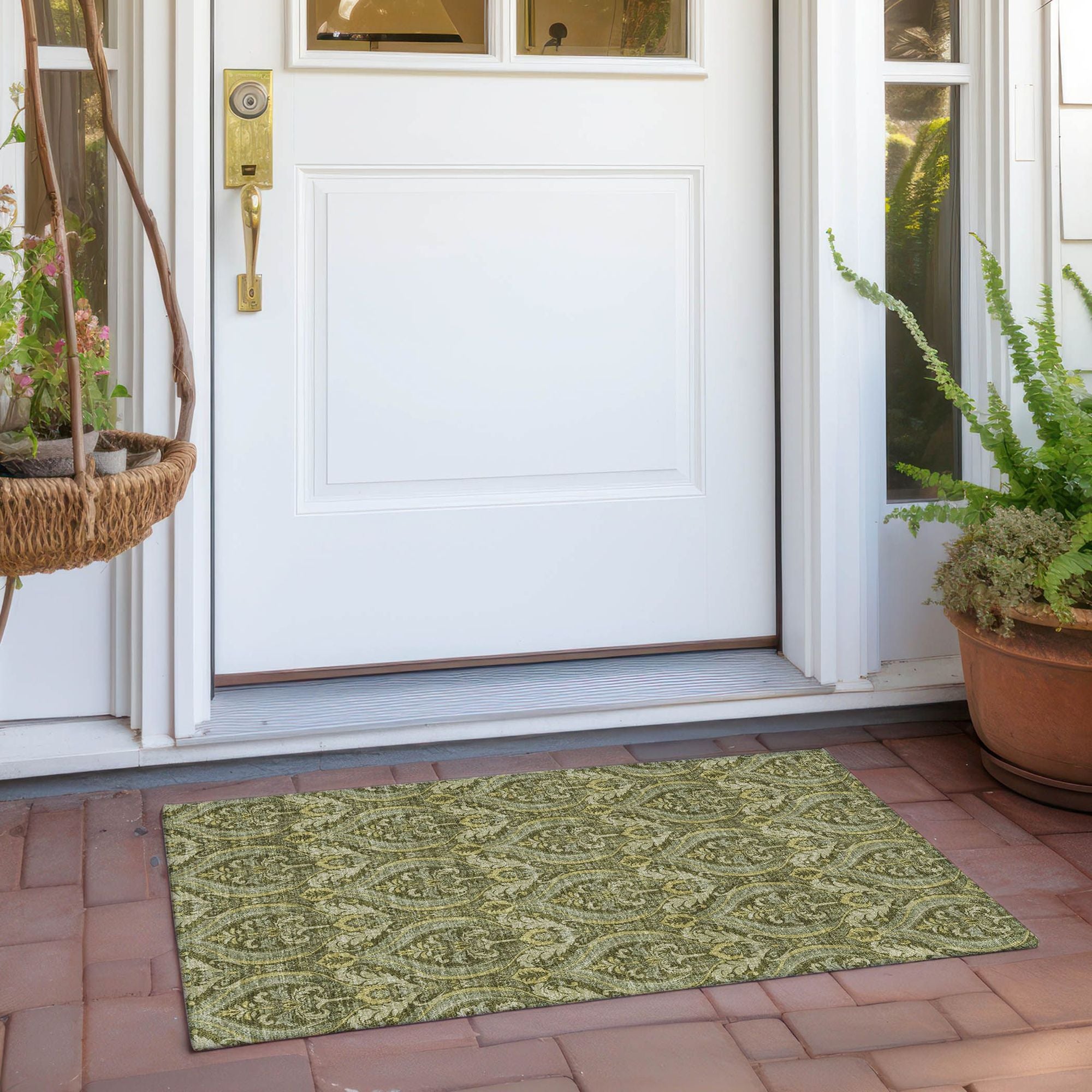 Machine Made ACN572 Green  Rugs #color_green 