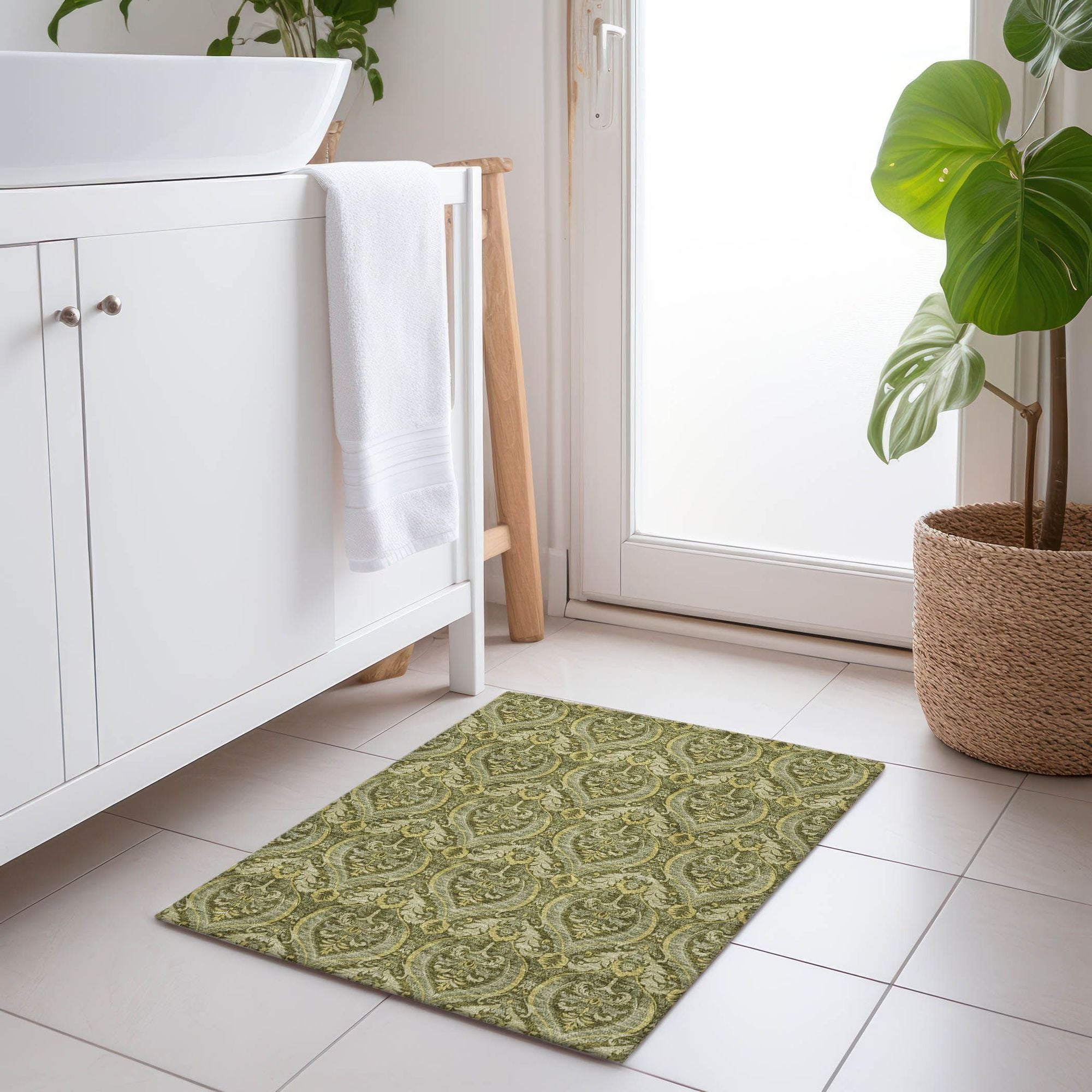 Machine Made ACN572 Green  Rugs #color_green 