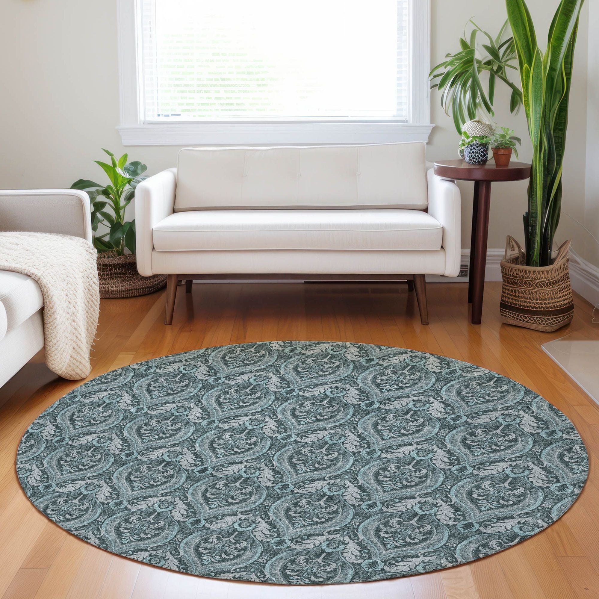 Machine Made ACN572 Teal  Rugs #color_teal 