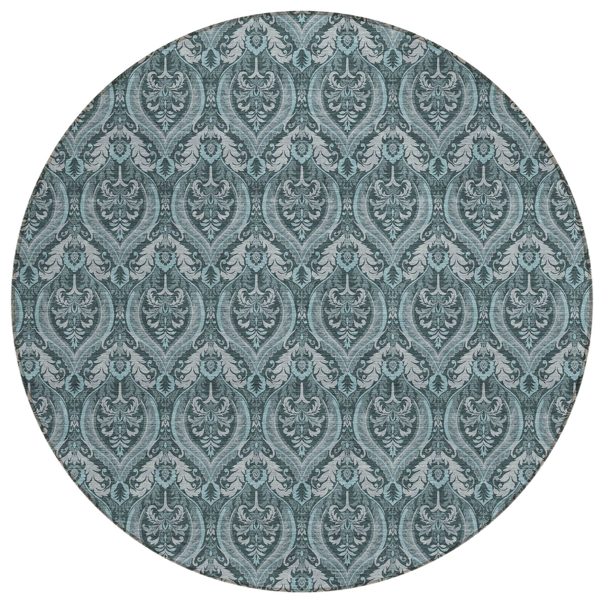 Machine Made ACN572 Teal  Rugs #color_teal 