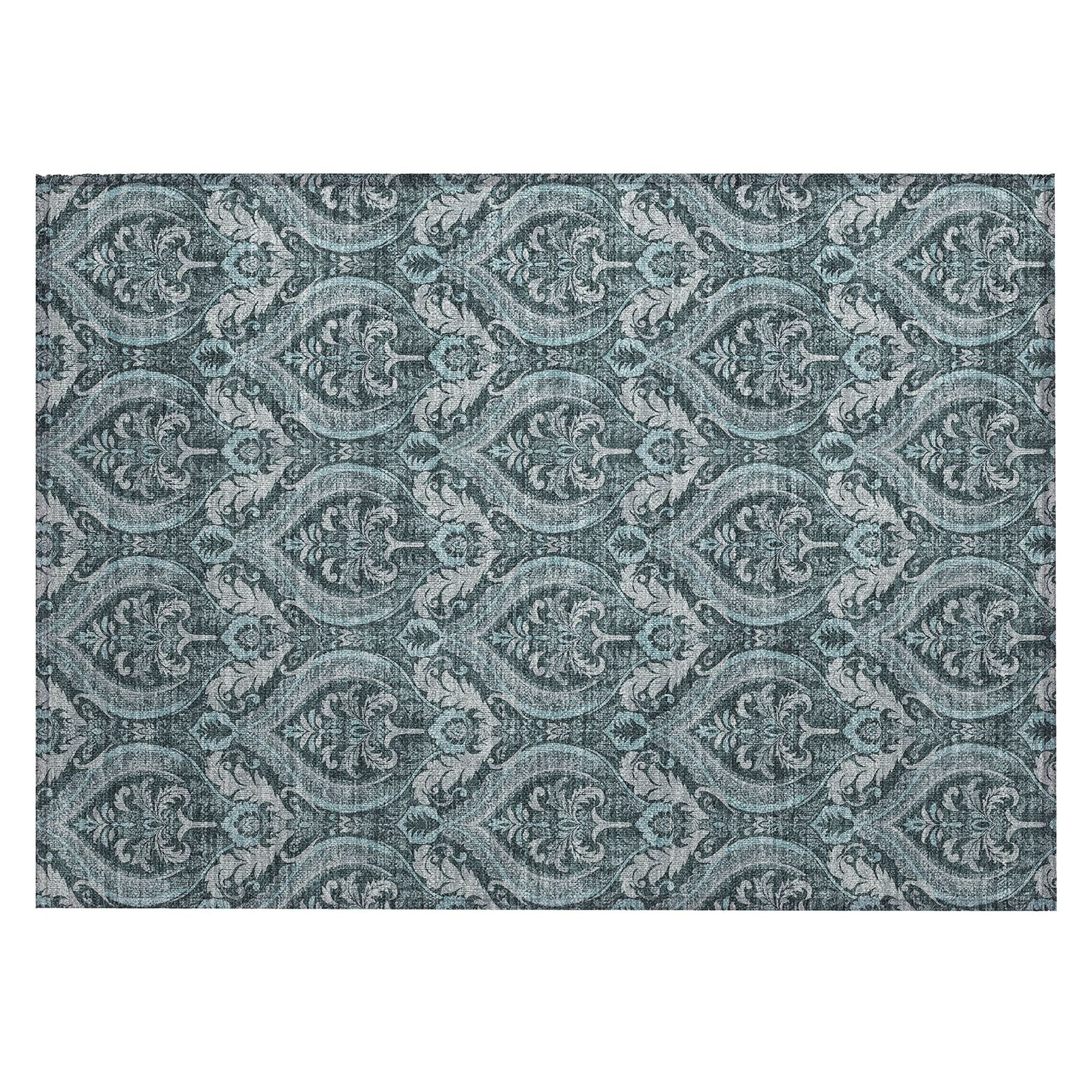 Machine Made ACN572 Teal  Rugs #color_teal 