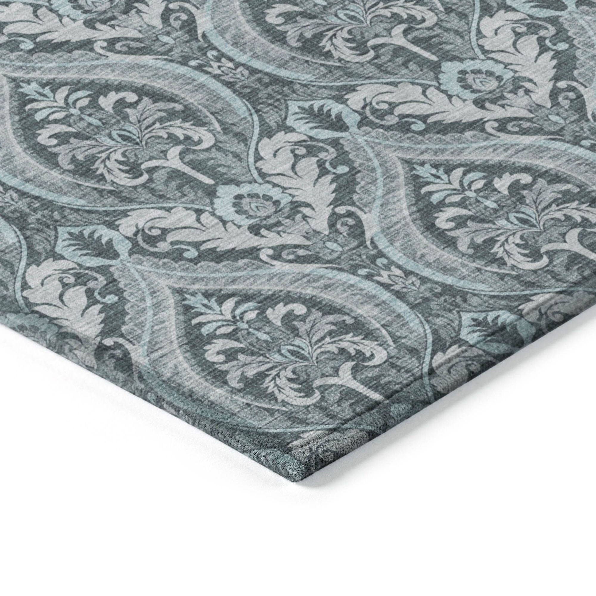 Machine Made ACN572 Teal  Rugs #color_teal 