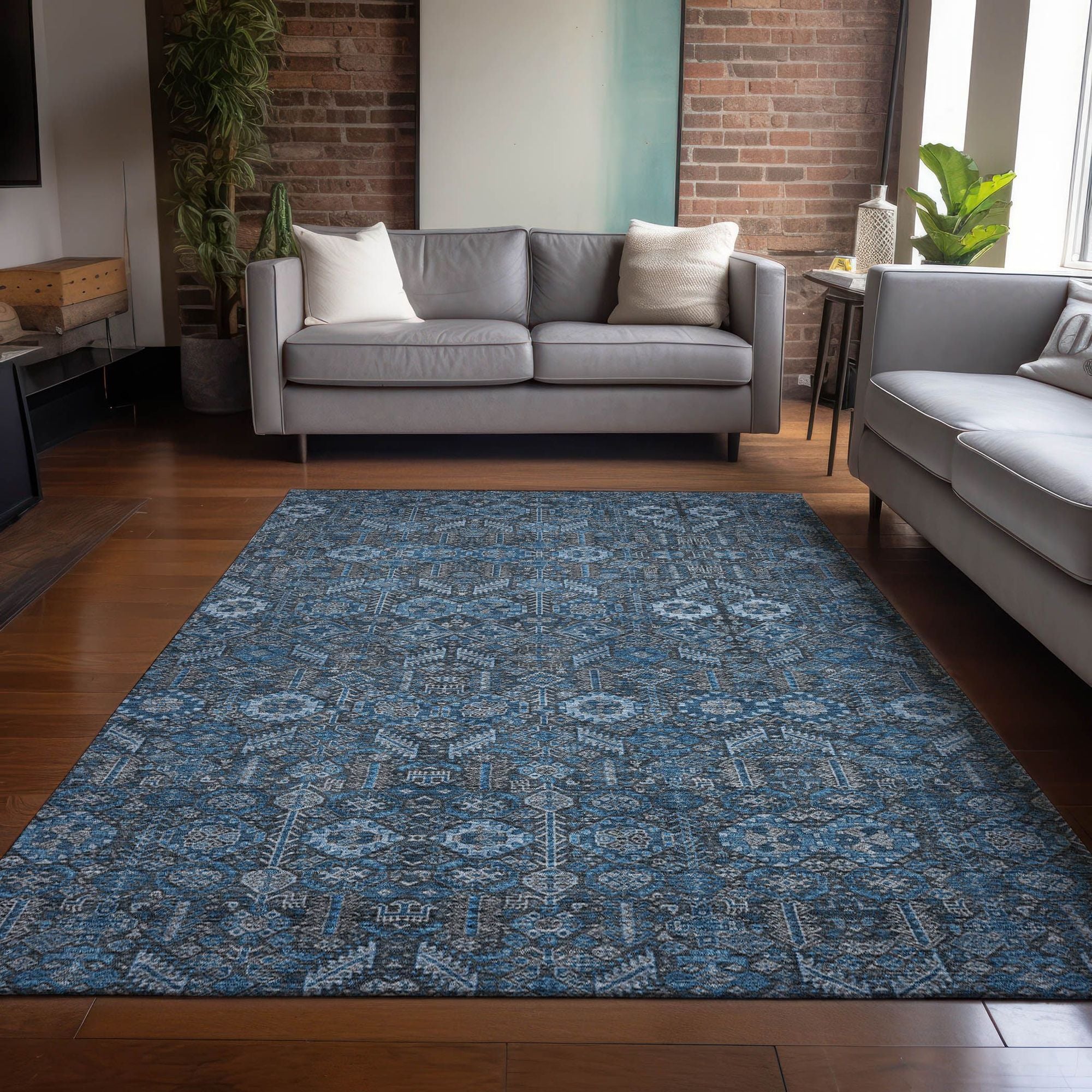 Machine Made ACN574 Blue  Rugs #color_blue 