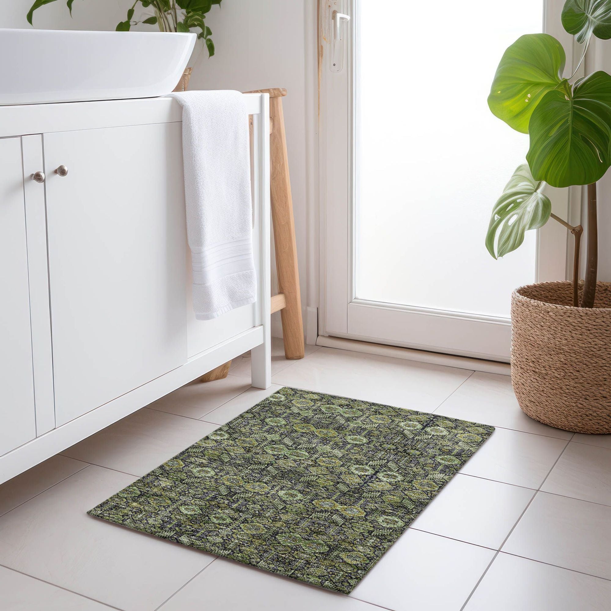 Machine Made ACN574 Green  Rugs #color_green 