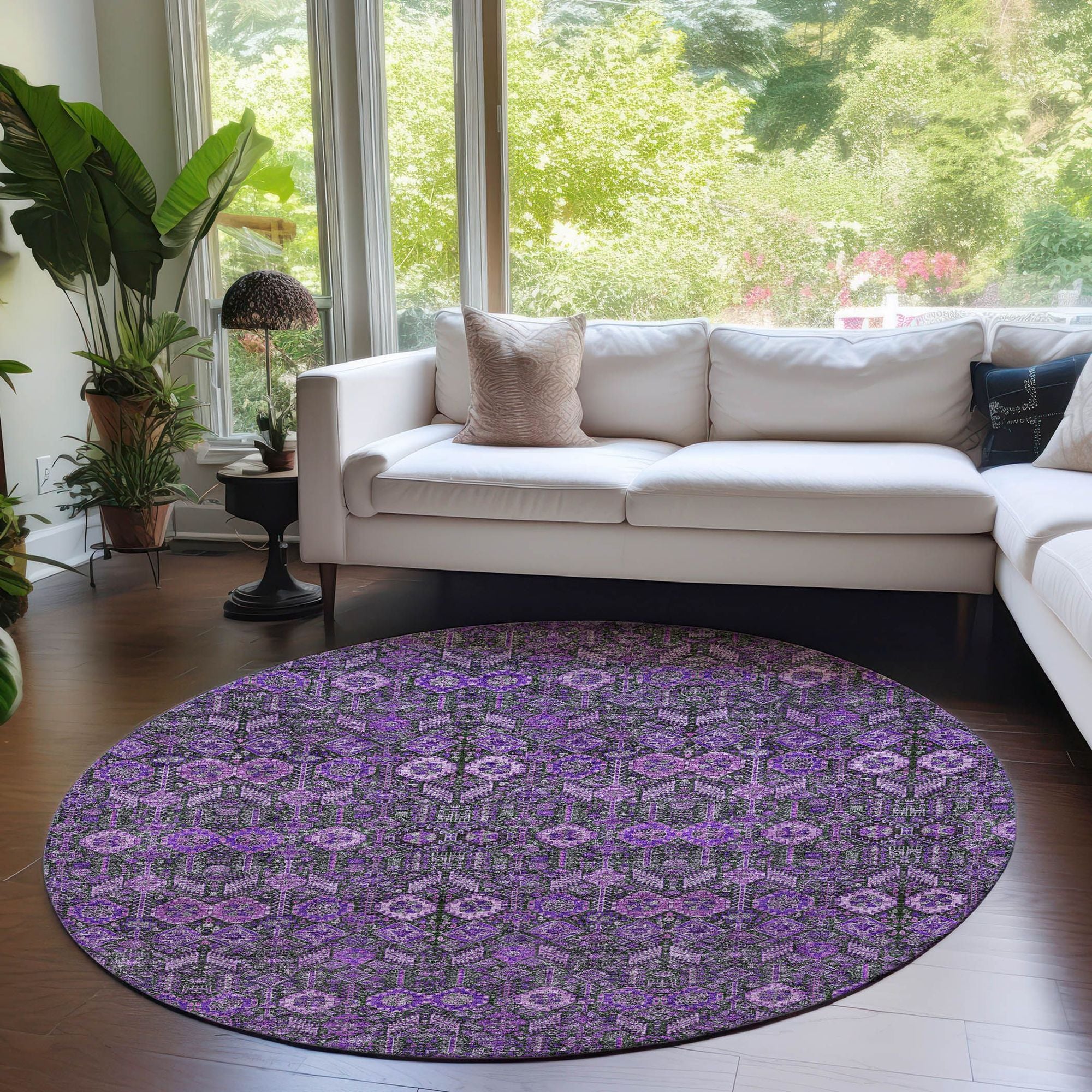 Machine Made ACN574 Purple  Rugs #color_purple 