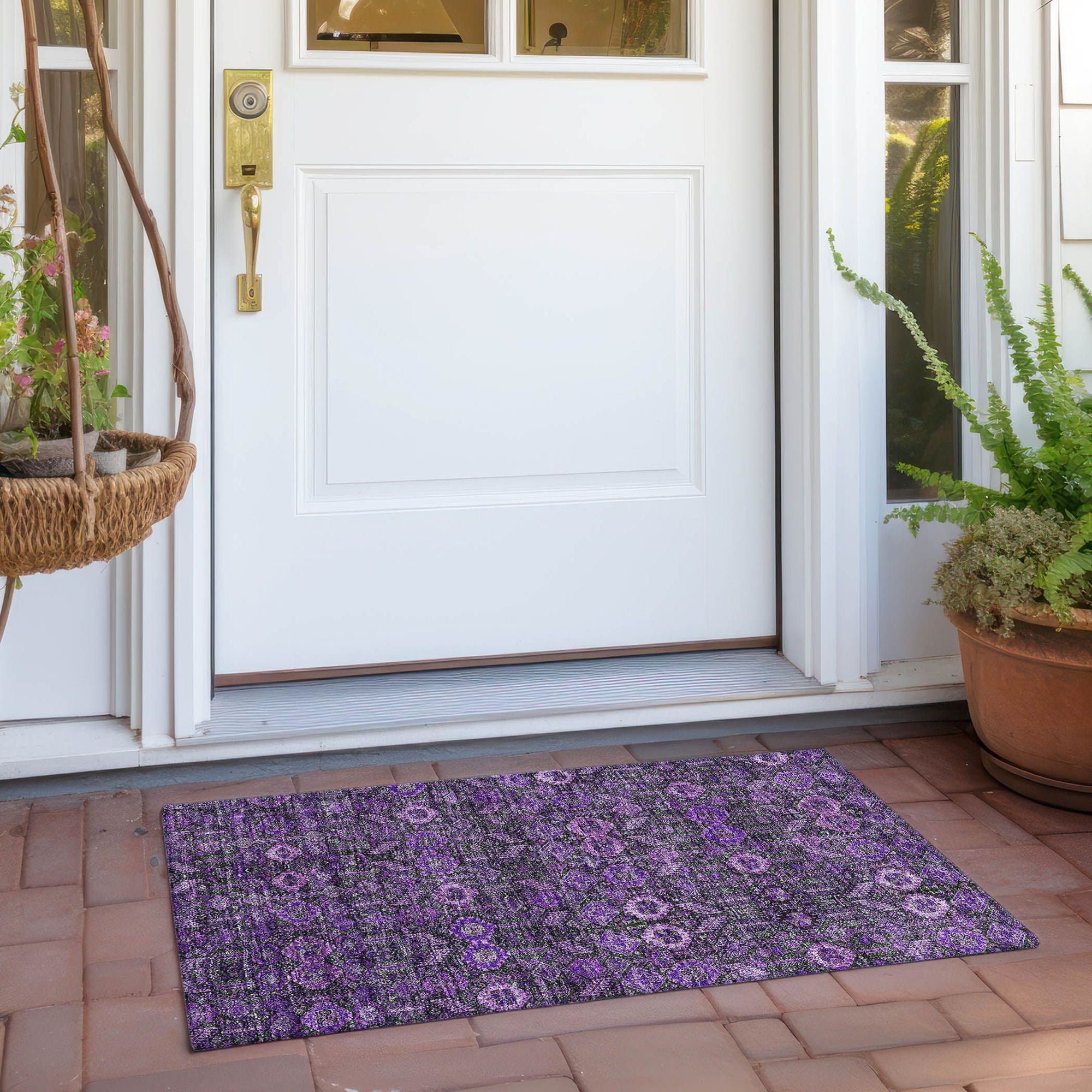 Machine Made ACN574 Purple  Rugs #color_purple 