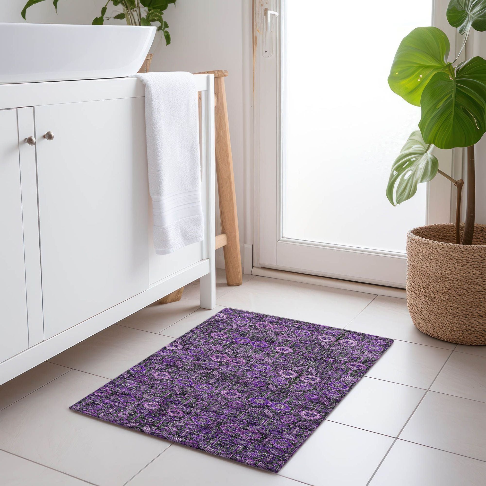 Machine Made ACN574 Purple  Rugs #color_purple 