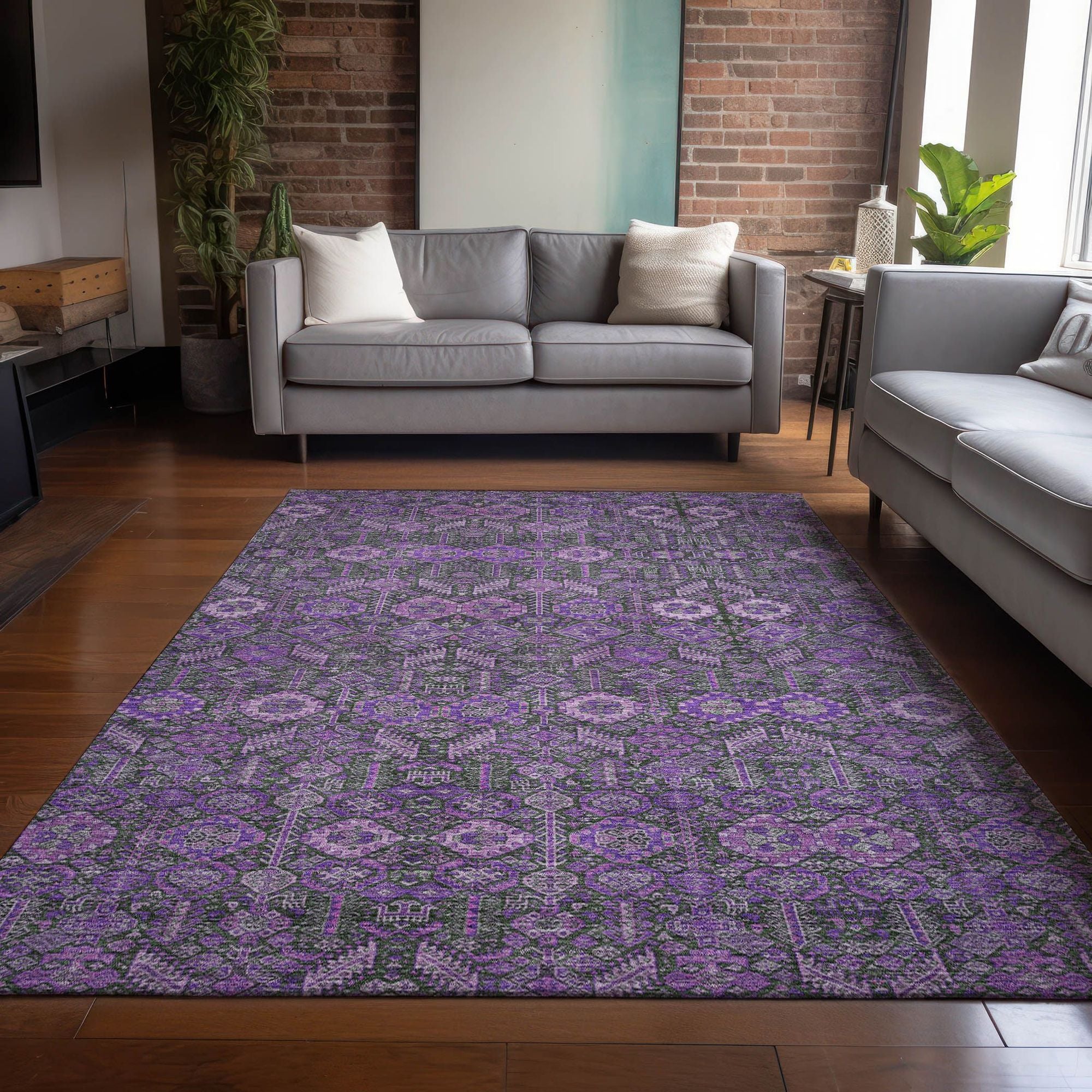 Machine Made ACN574 Purple  Rugs #color_purple 