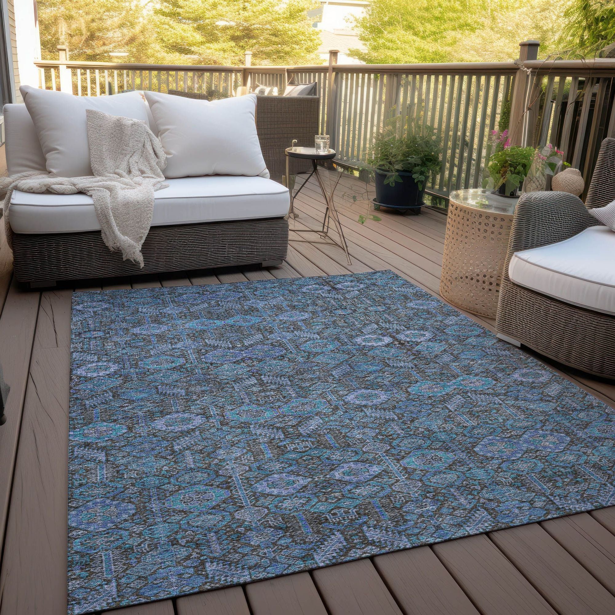 Machine Made ACN574 Teal  Rugs #color_teal 