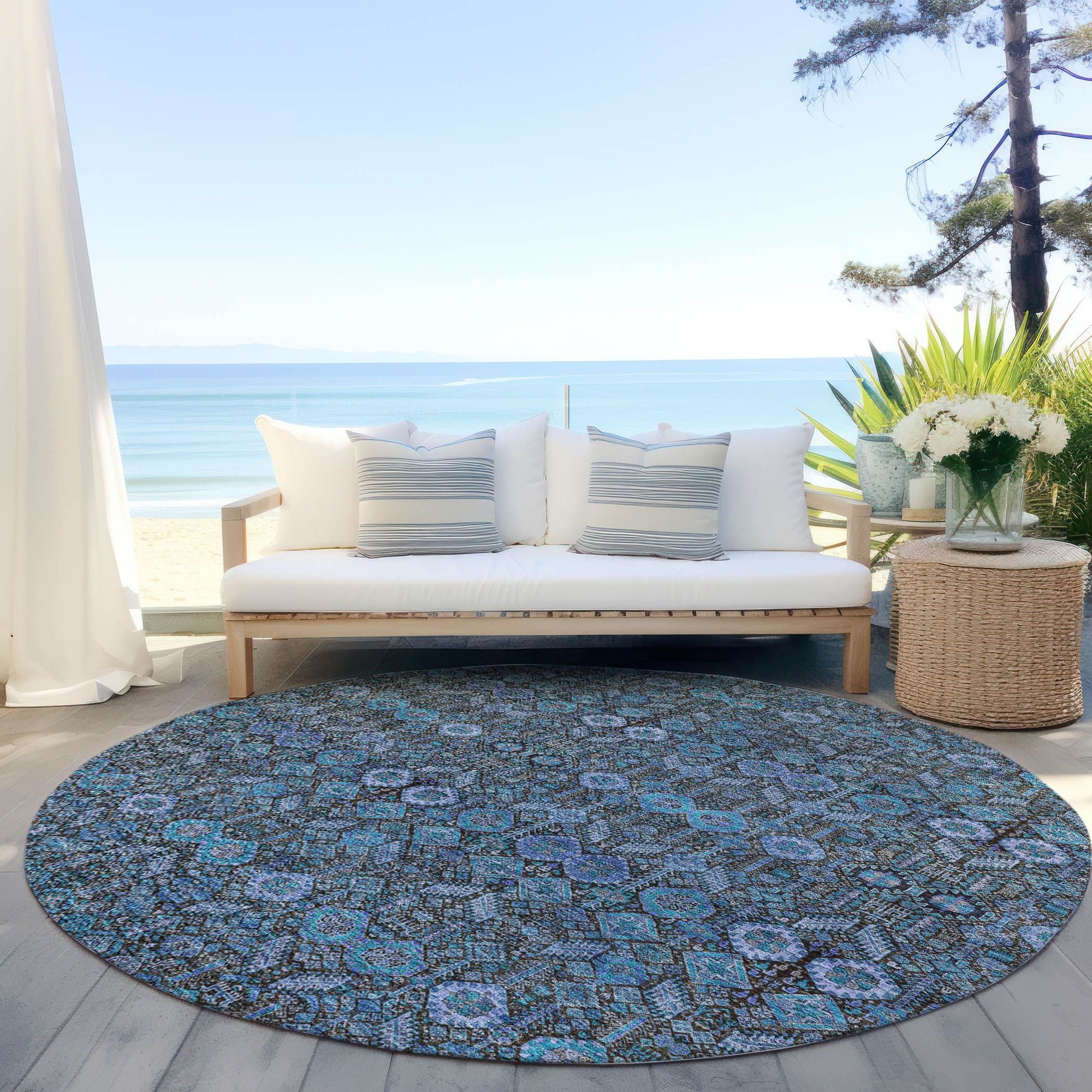 Machine Made ACN574 Teal  Rugs #color_teal 