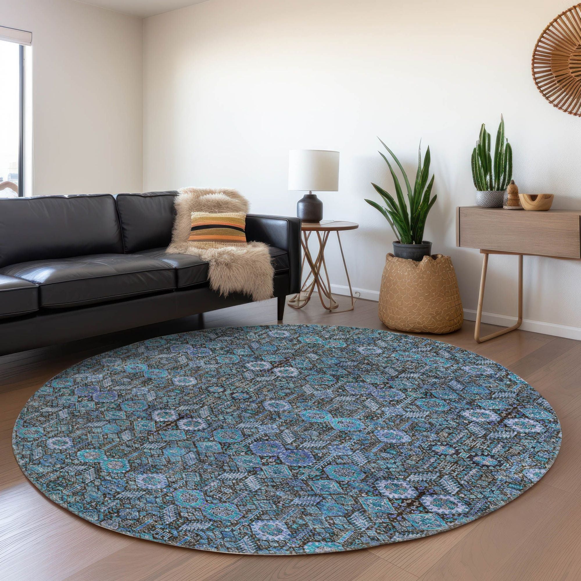 Machine Made ACN574 Teal  Rugs #color_teal 