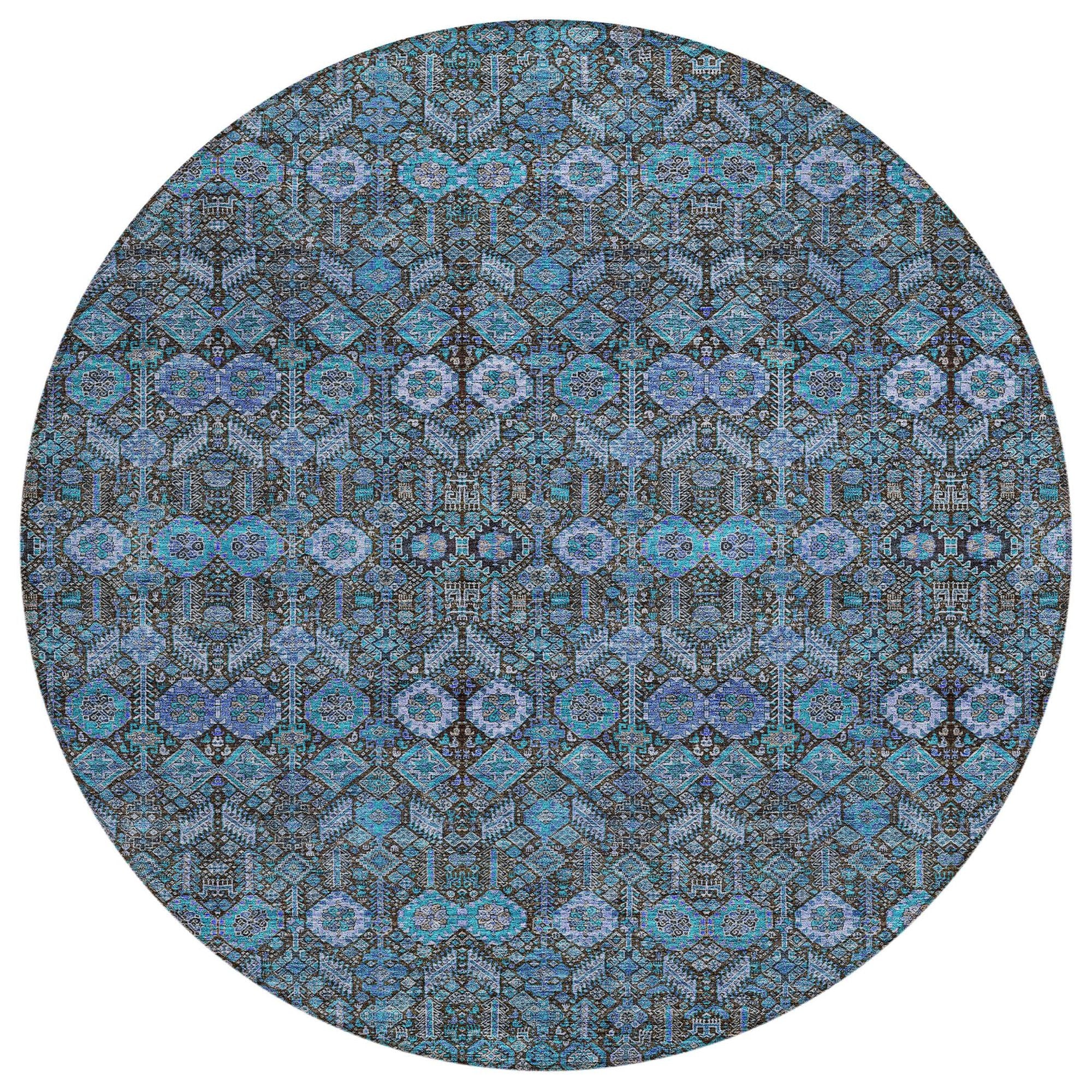 Machine Made ACN574 Teal  Rugs #color_teal 