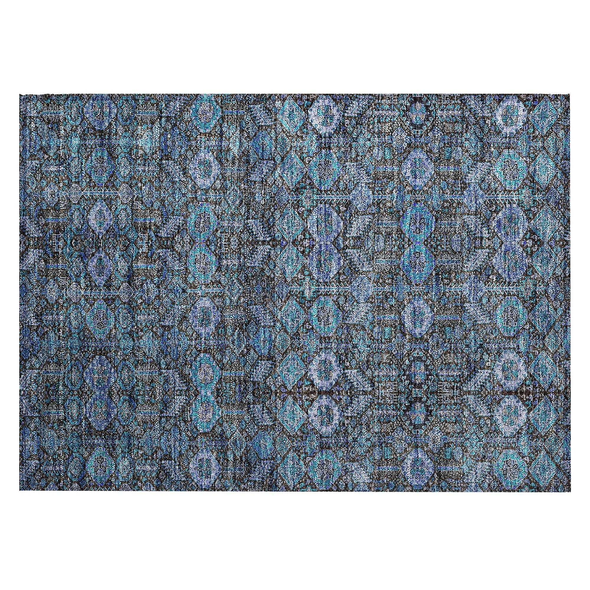 Machine Made ACN574 Teal  Rugs #color_teal 