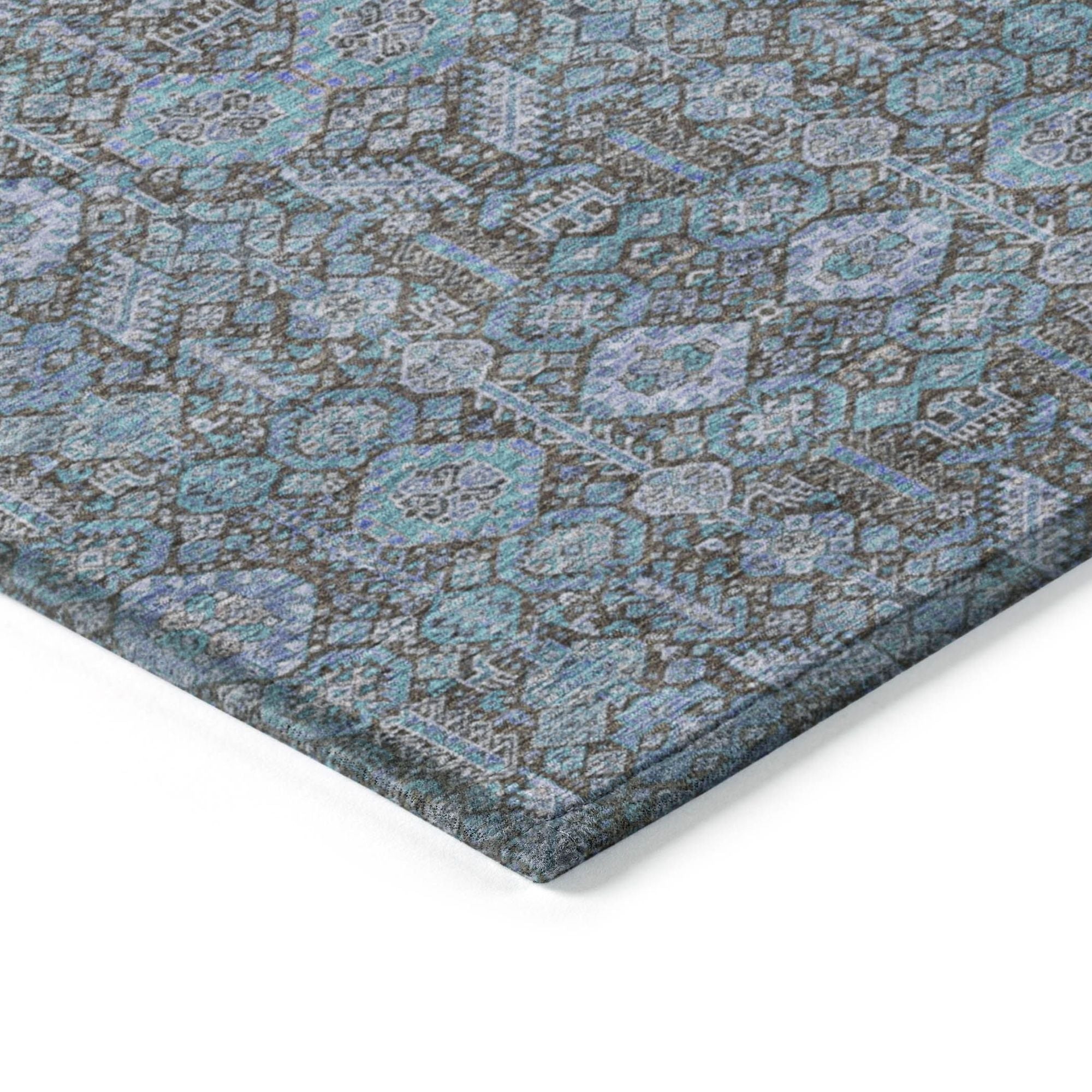 Machine Made ACN574 Teal  Rugs #color_teal 