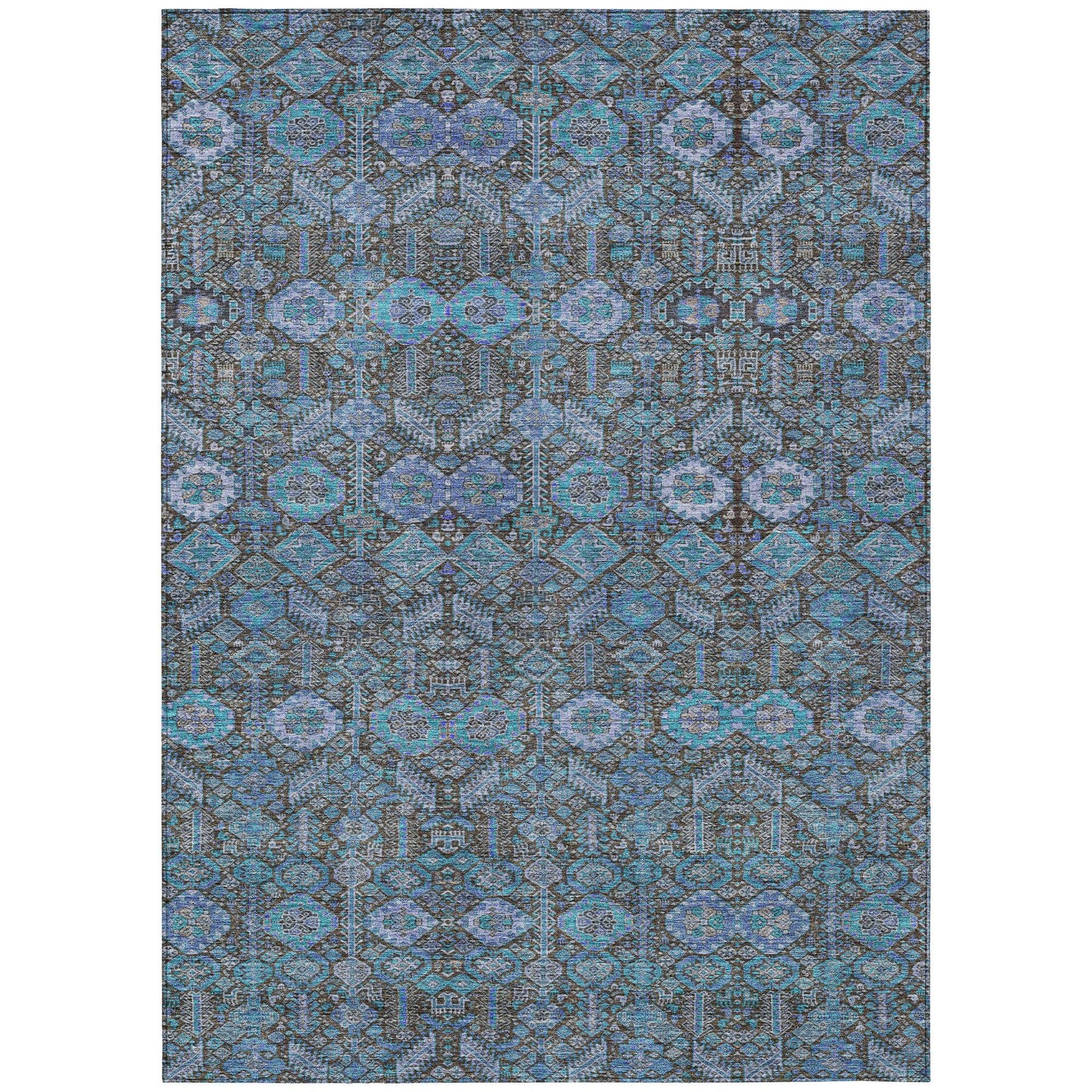 Machine Made ACN574 Teal  Rugs #color_teal 