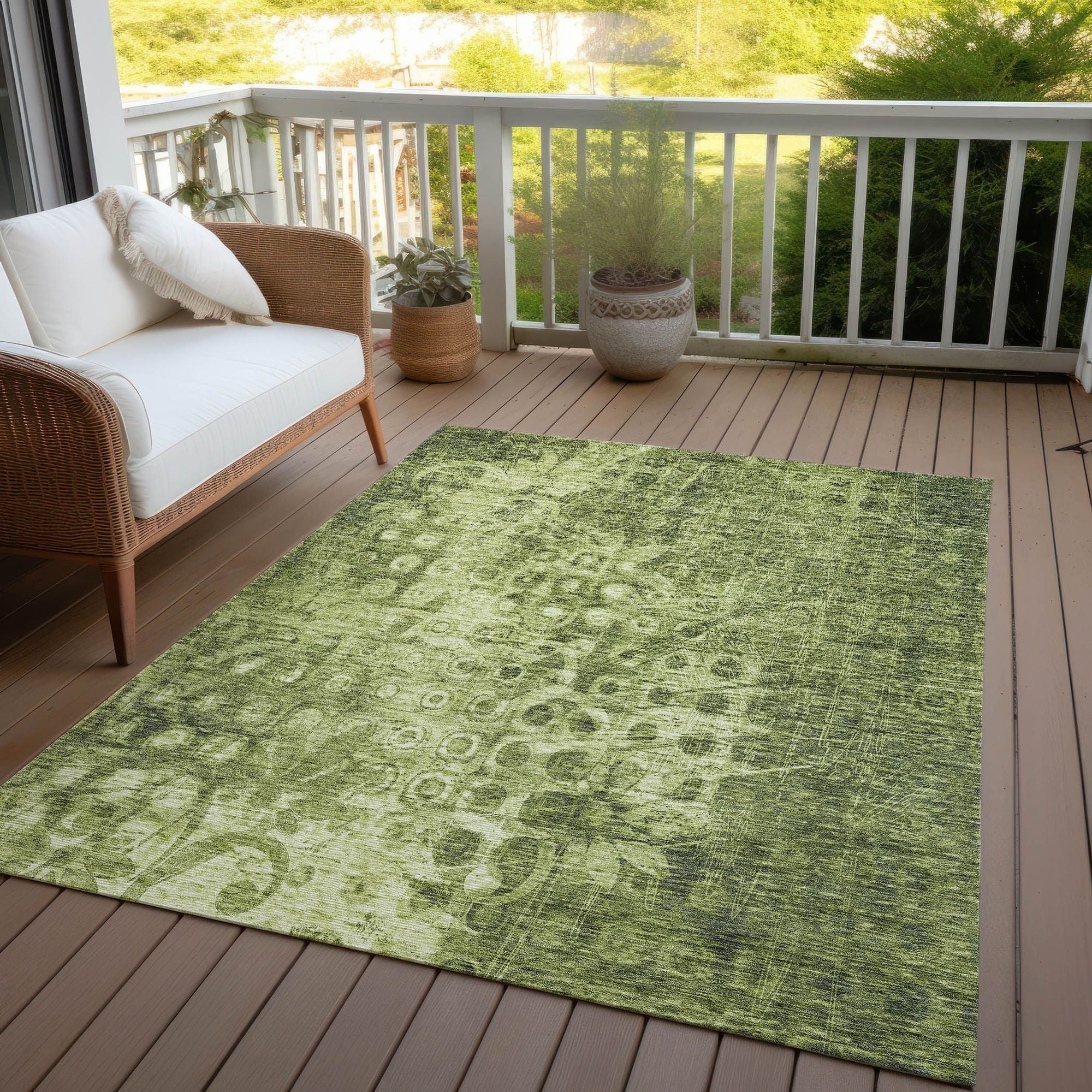 Machine Made ACN577 Olive Green Rugs #color_olive green