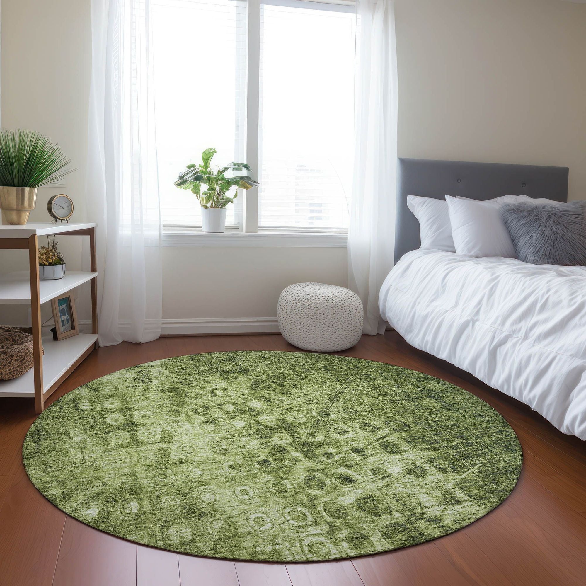 Machine Made ACN577 Olive Green Rugs #color_olive green