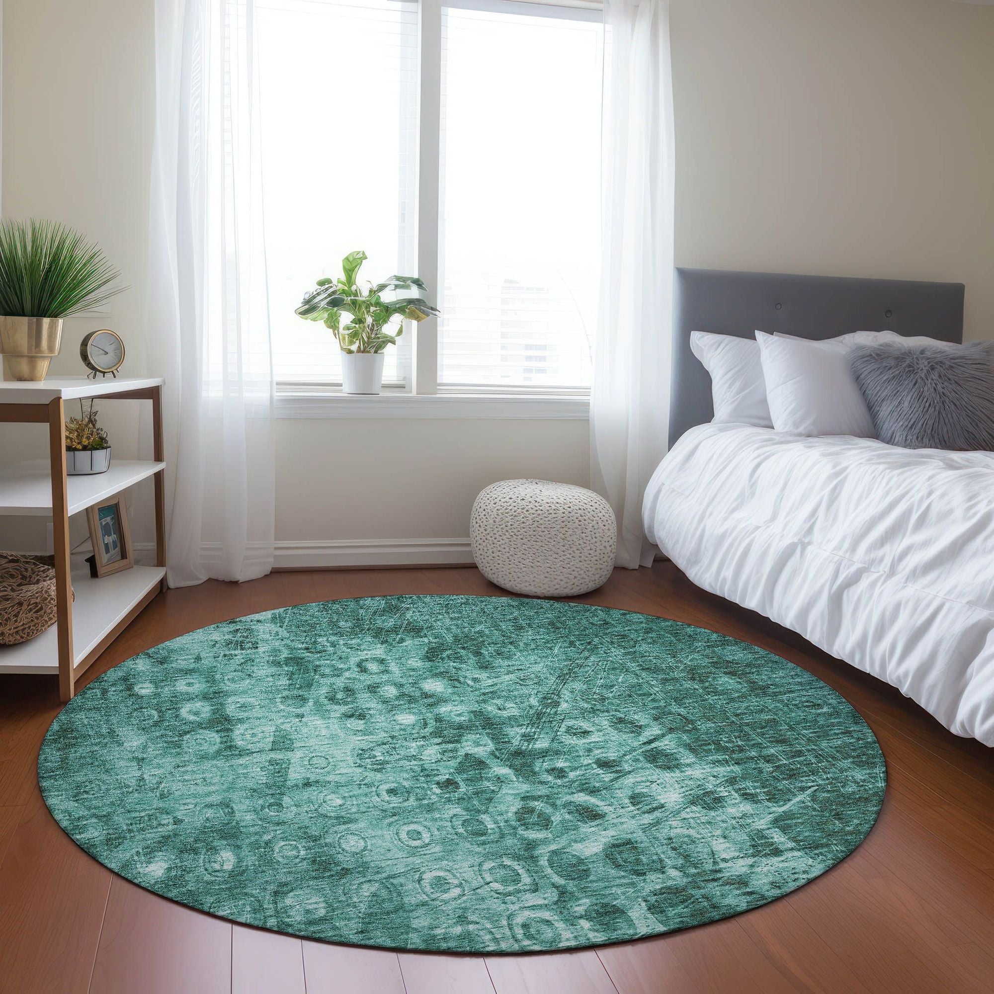 Machine Made ACN577 Teal  Rugs #color_teal 