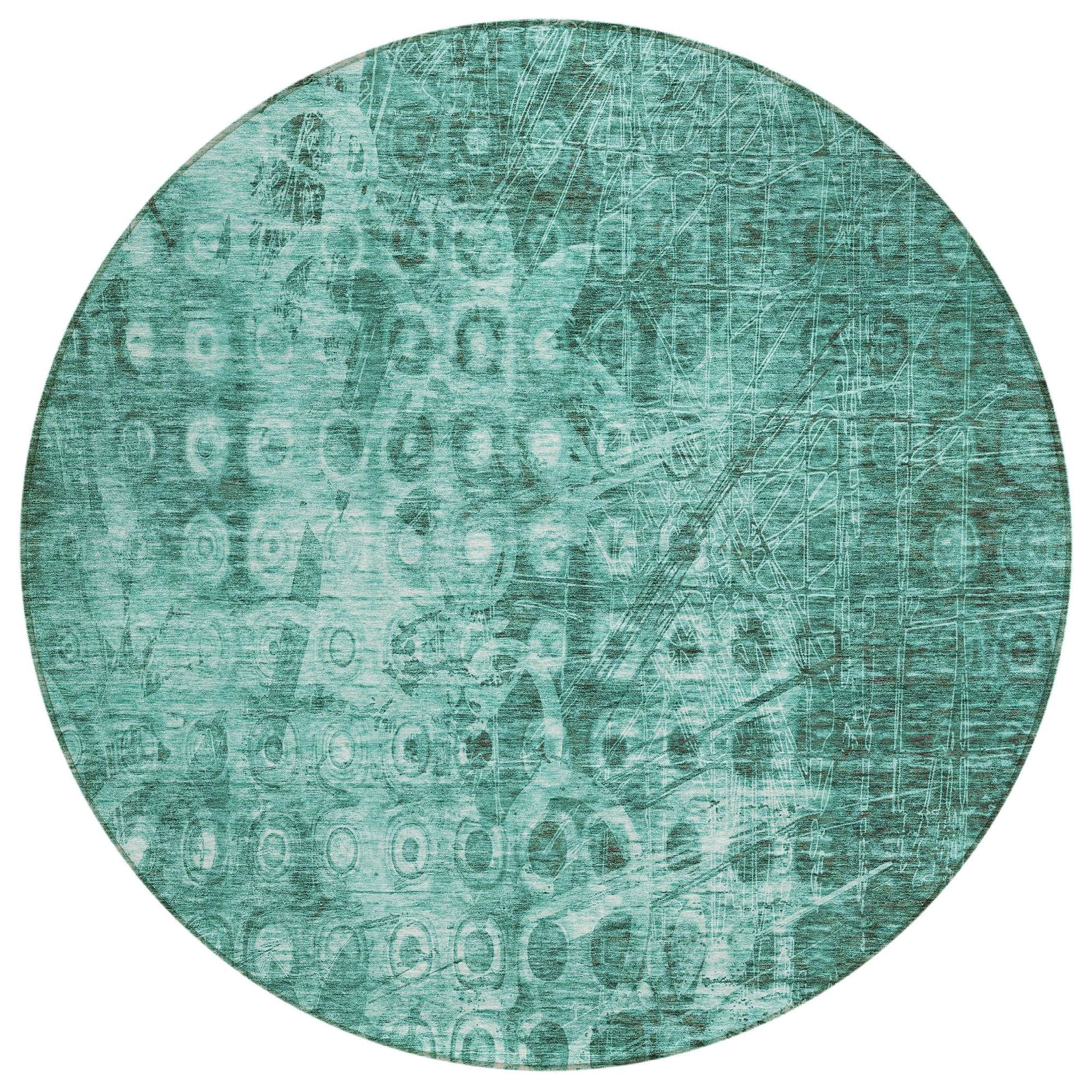 Machine Made ACN577 Teal  Rugs #color_teal 