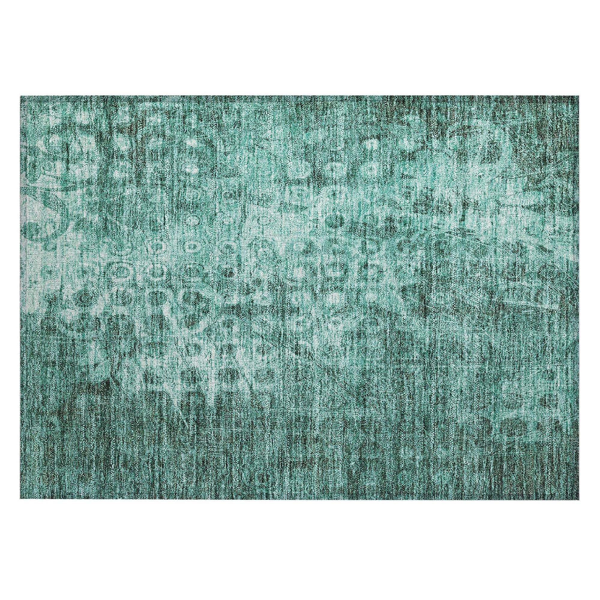 Machine Made ACN577 Teal  Rugs #color_teal 