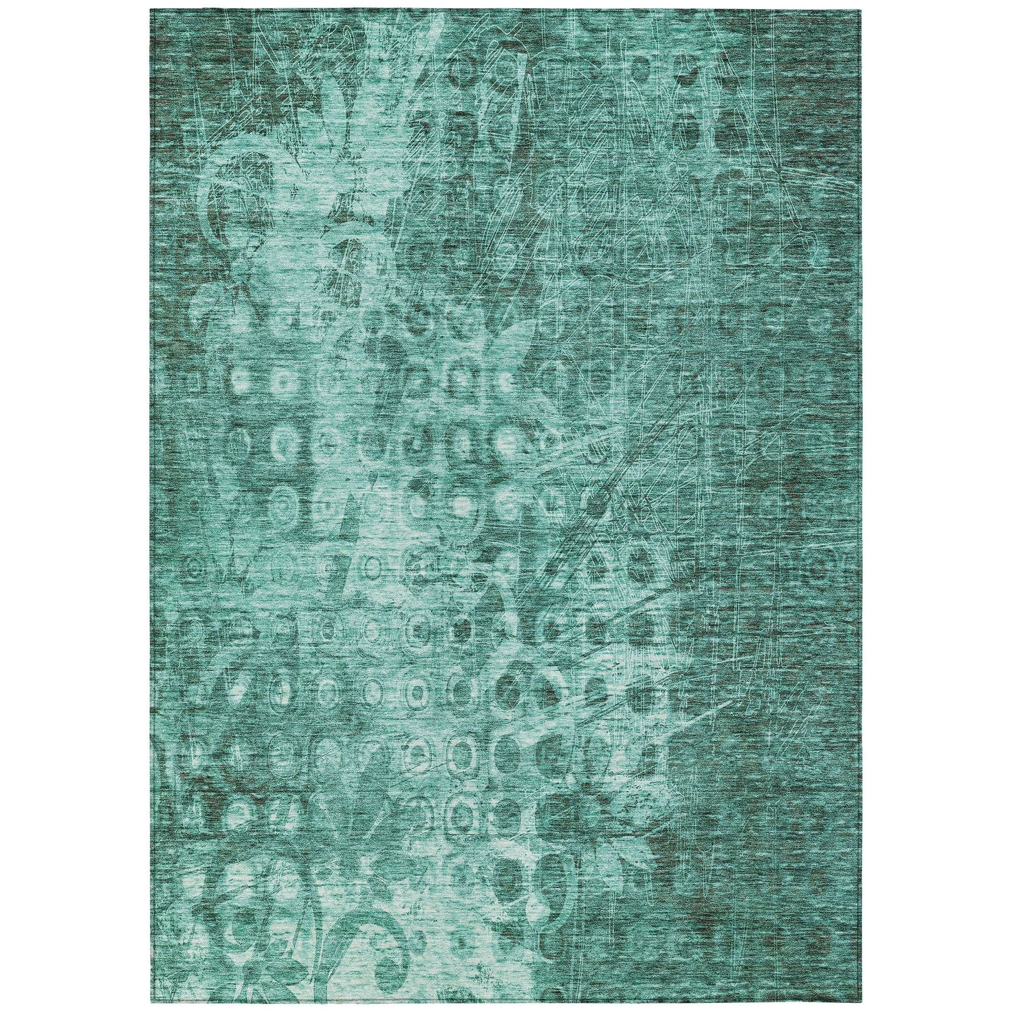 Machine Made ACN577 Teal  Rugs #color_teal 