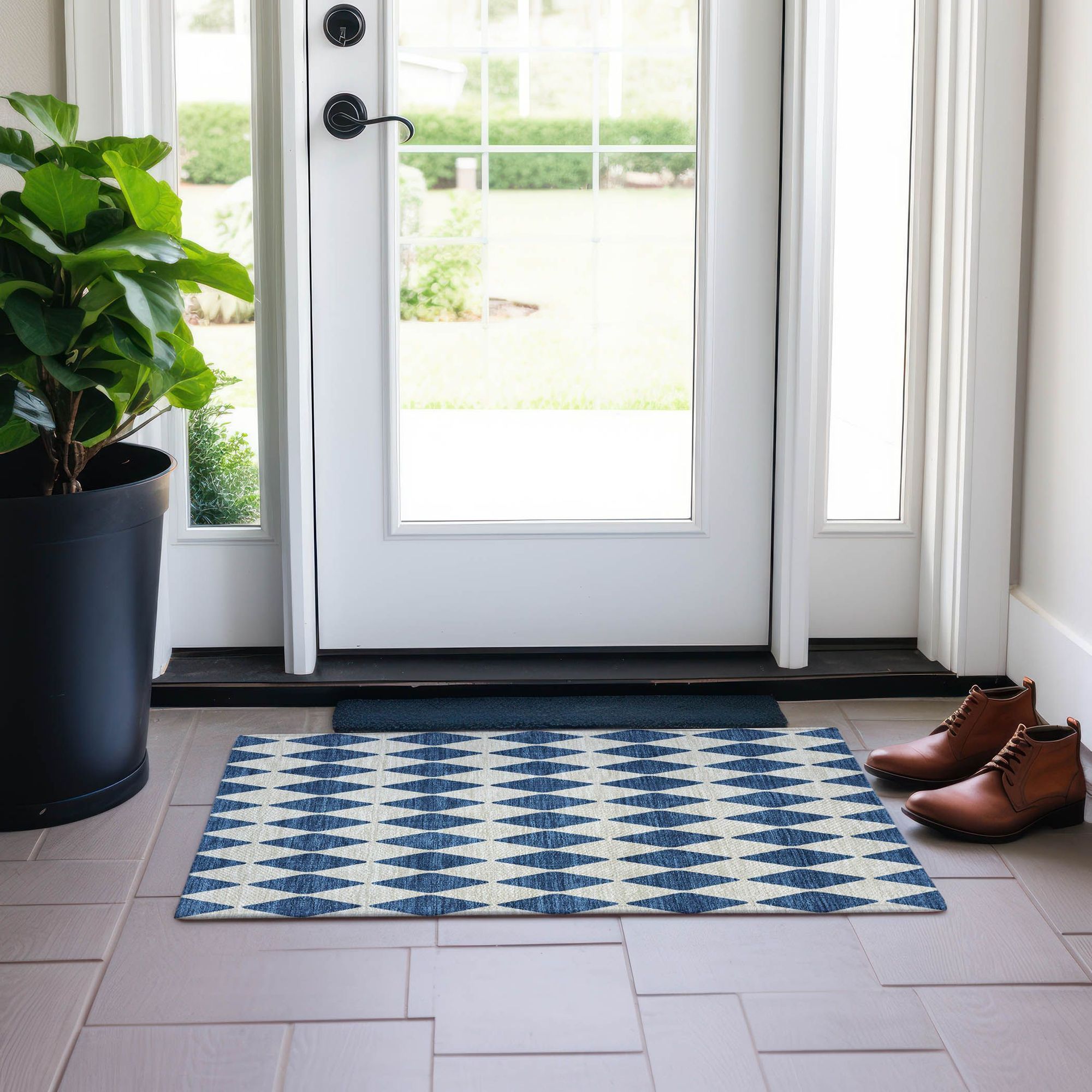 Machine Made ACN578 Navy Blue Rugs #color_navy blue