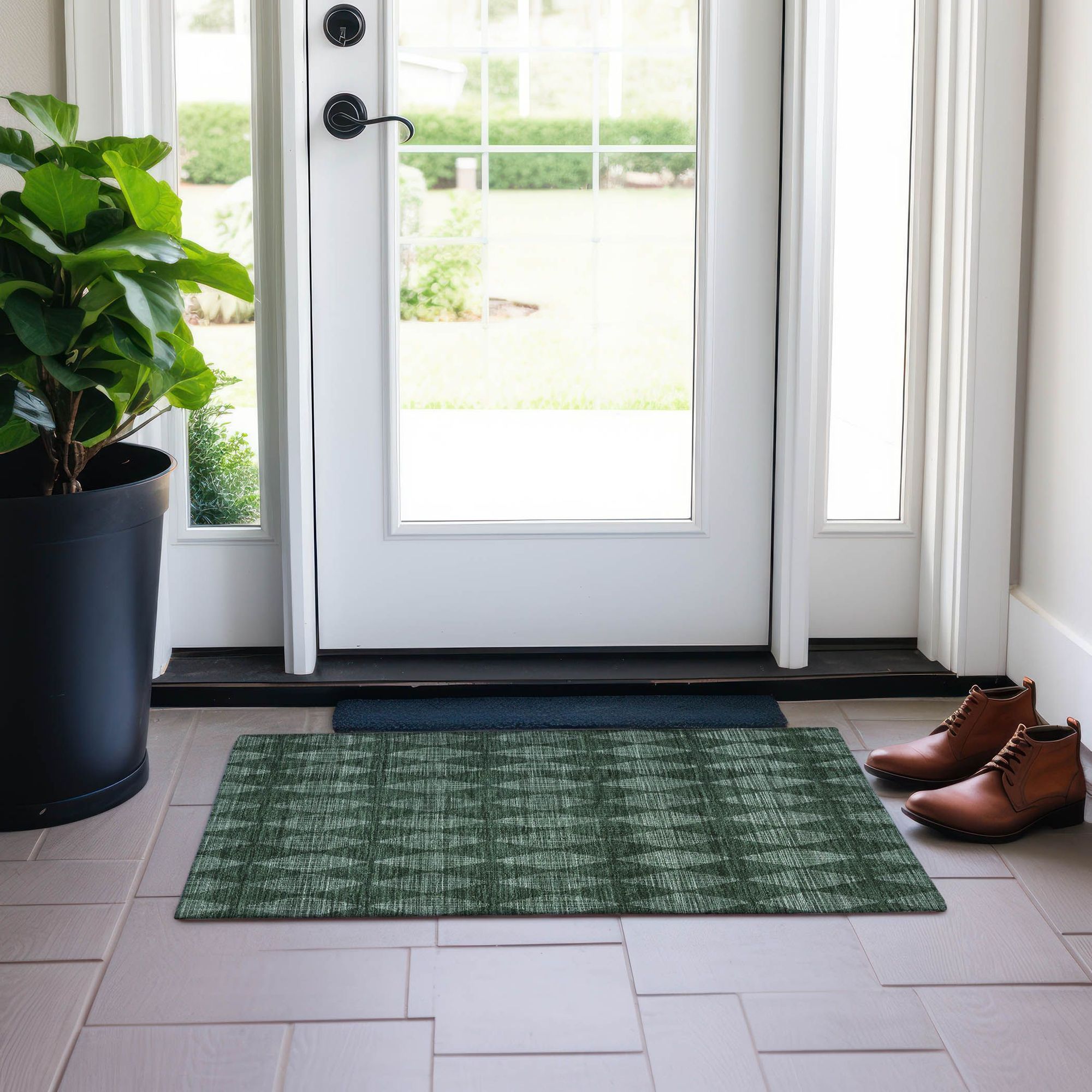 Machine Made ACN578 Olive Green Rugs #color_olive green