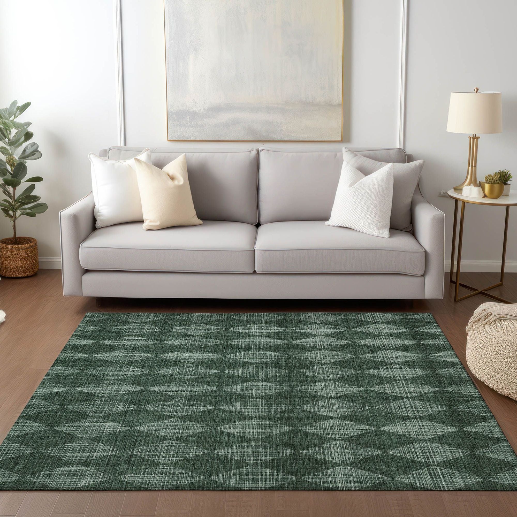 Machine Made ACN578 Olive Green Rugs #color_olive green