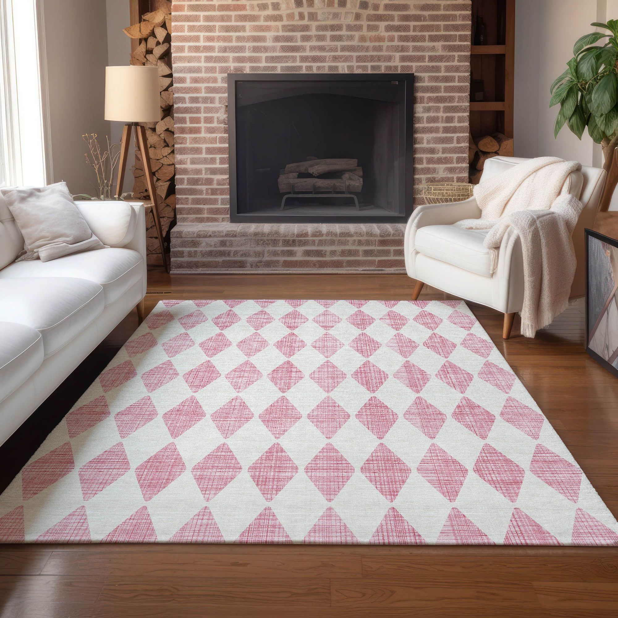 Machine Made ACN578 Pink  Rugs #color_pink 