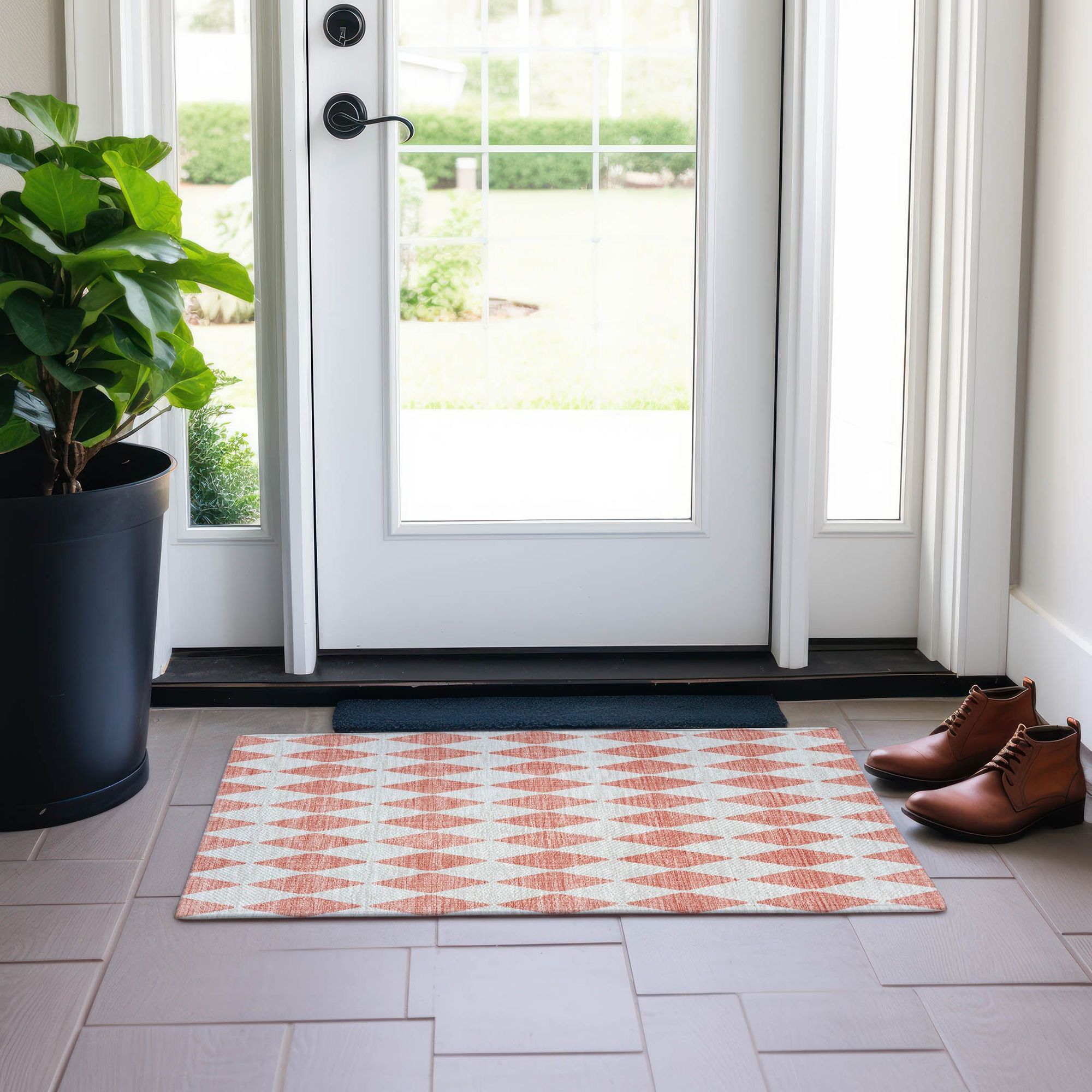 Machine Made ACN578 Salmon Orange Rugs #color_salmon orange