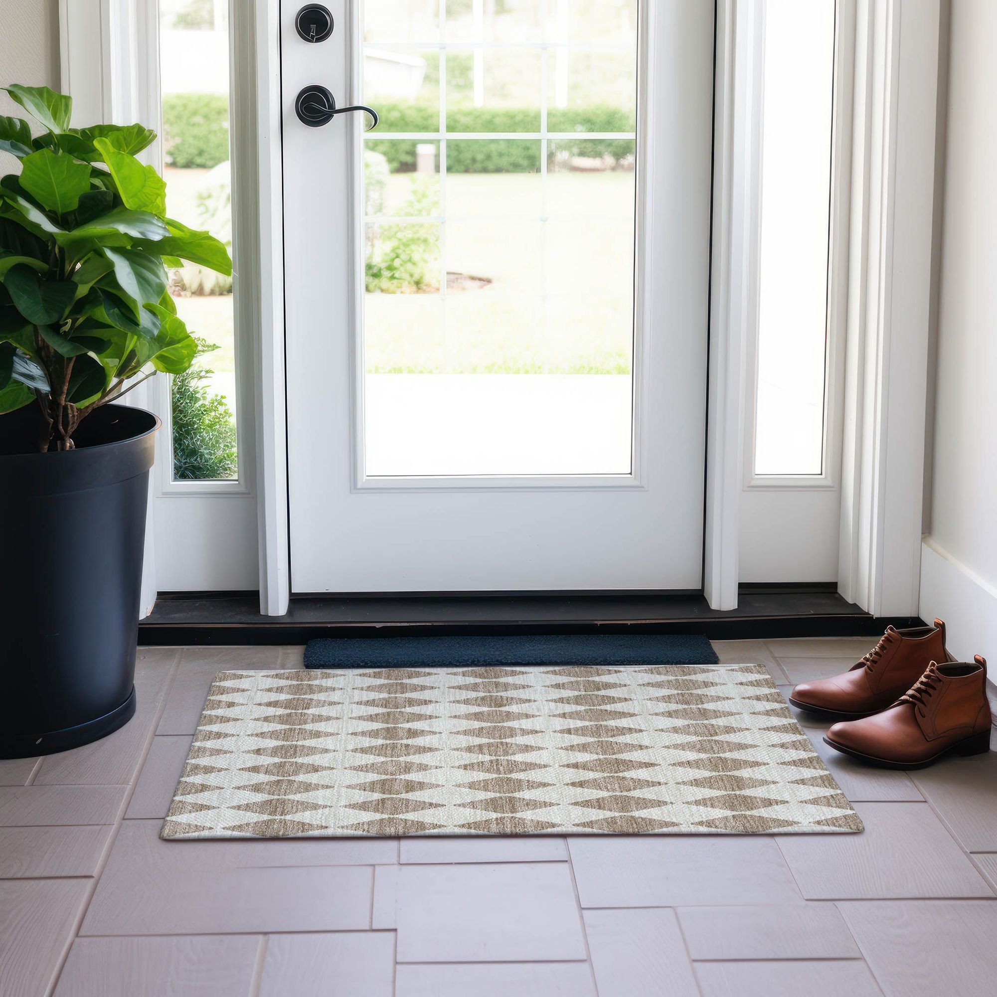 Machine Made ACN578 Taupe Brown Rugs #color_taupe brown