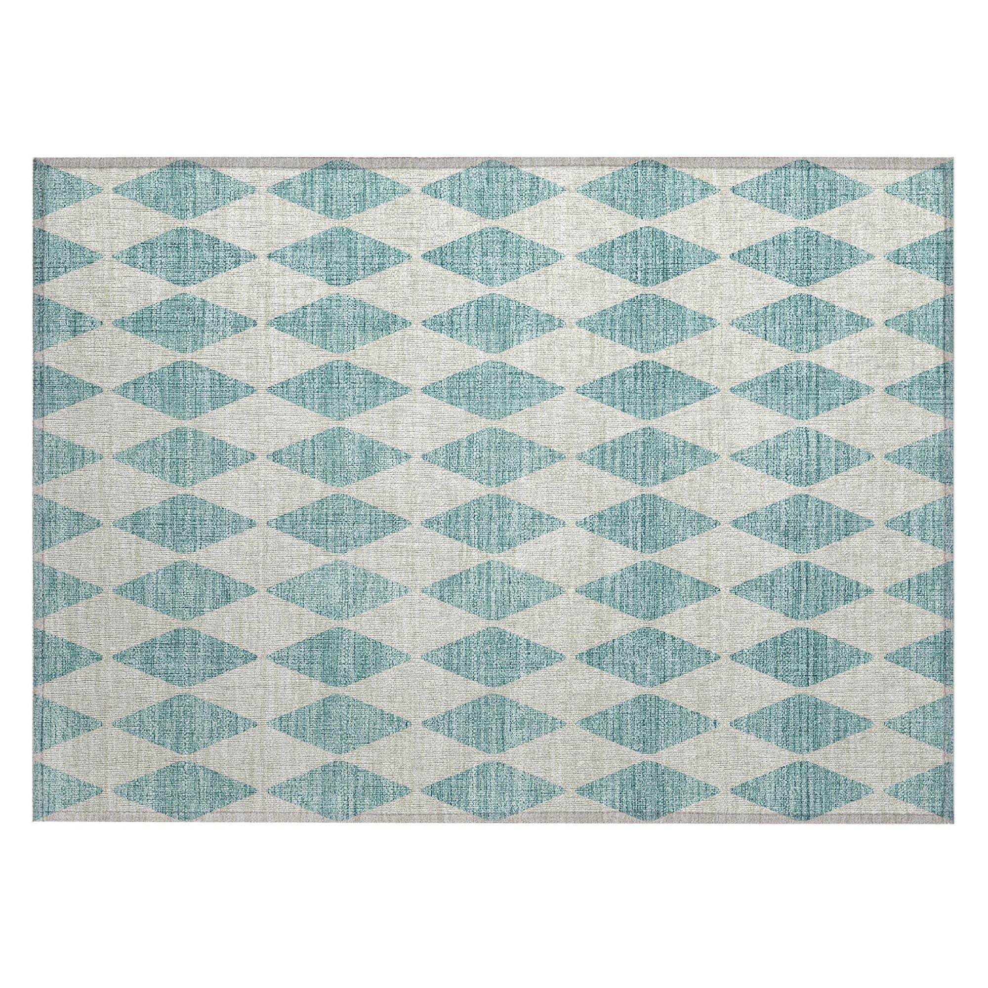 Machine Made ACN578 Teal  Rugs #color_teal 