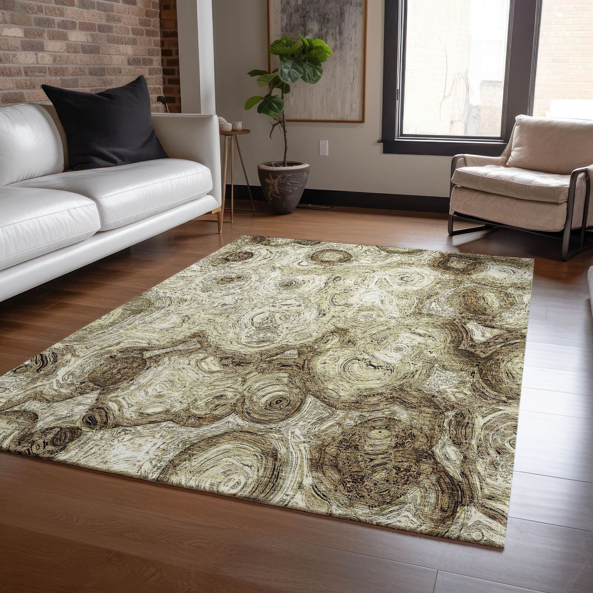 Machine Made ACN579 Beige Brown Rugs #color_beige brown