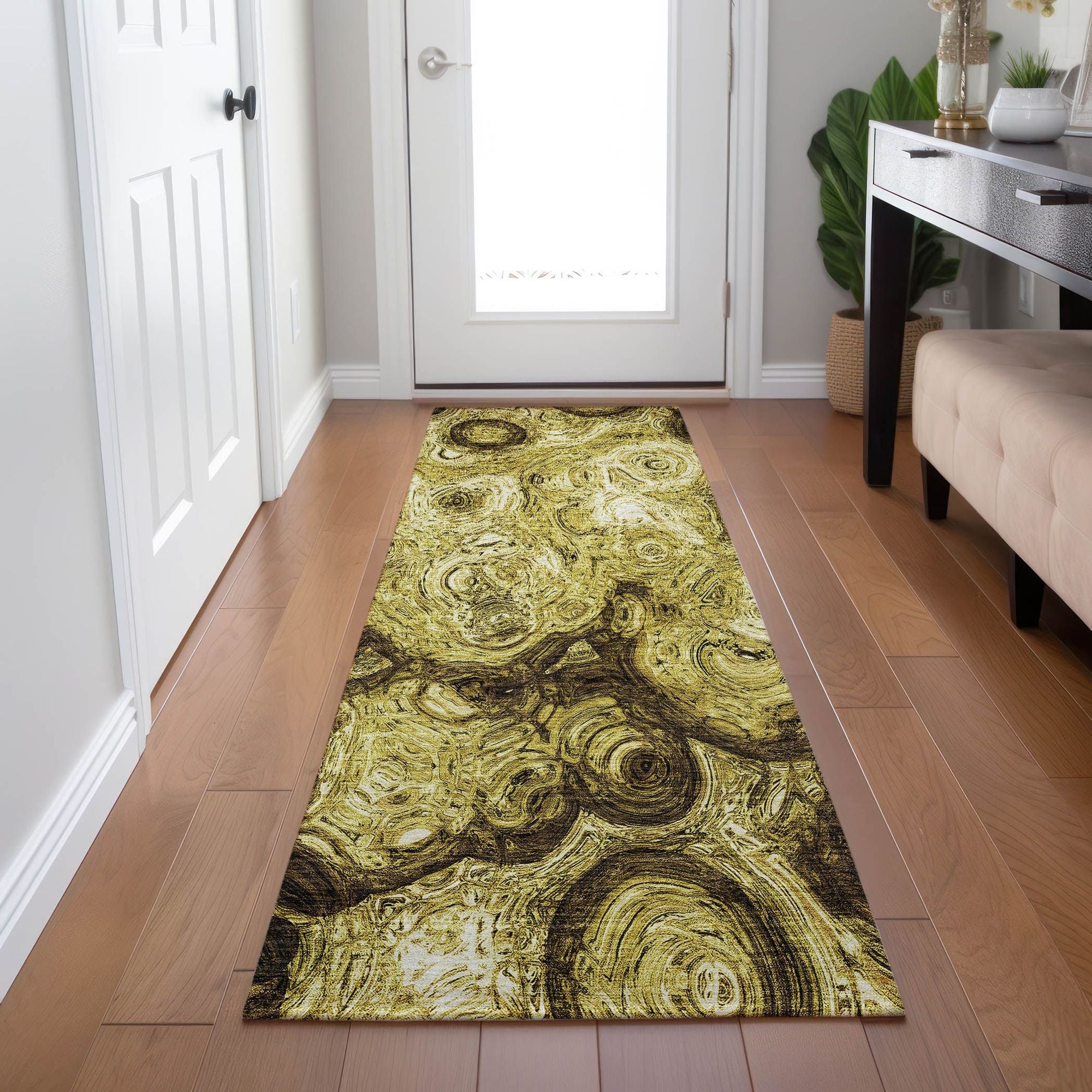 Machine Made ACN579 Gold  Rugs #color_gold 